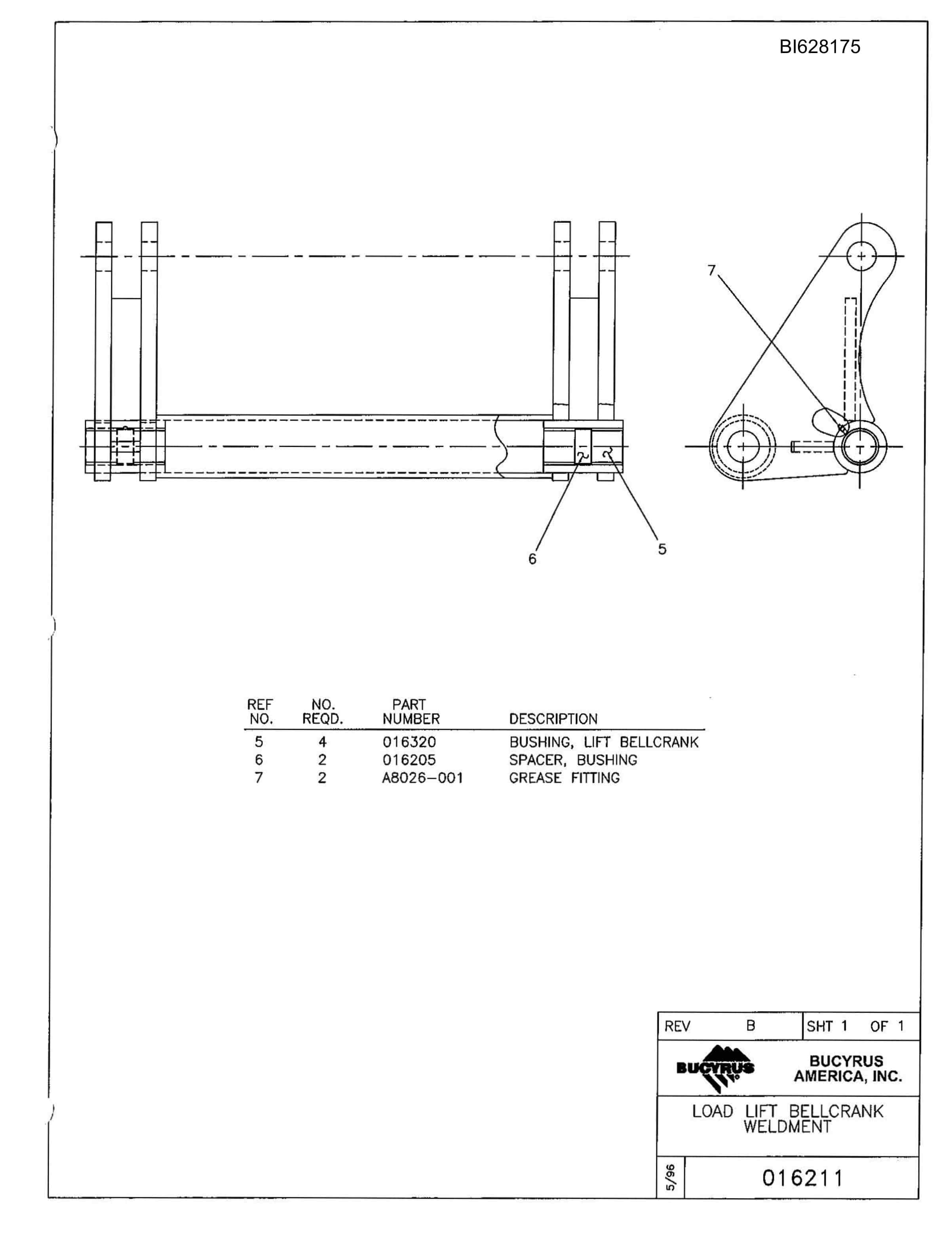 Bucyrus 636 Parts Catalog BI628175-4