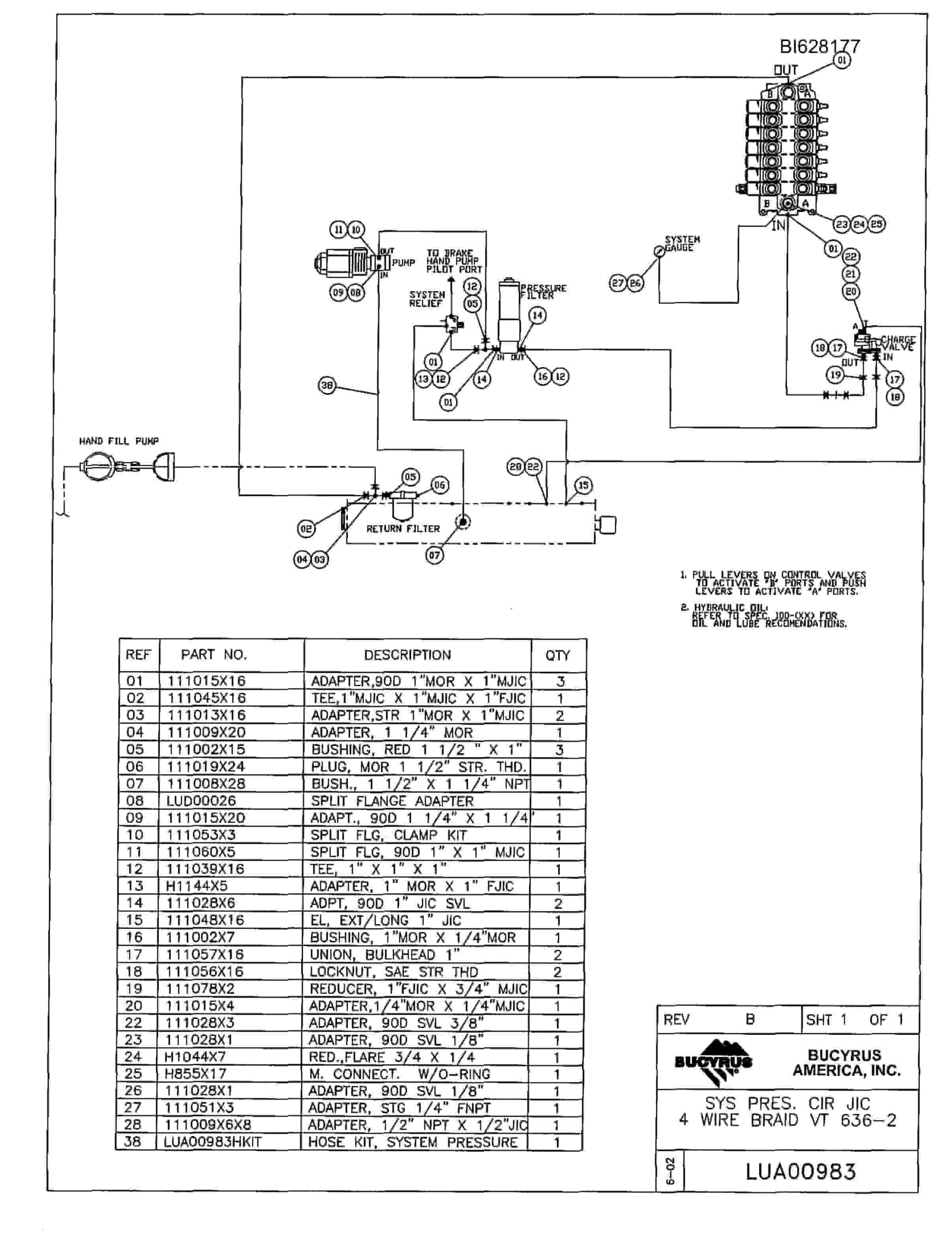 Bucyrus 636 Parts Catalog BI628177-4