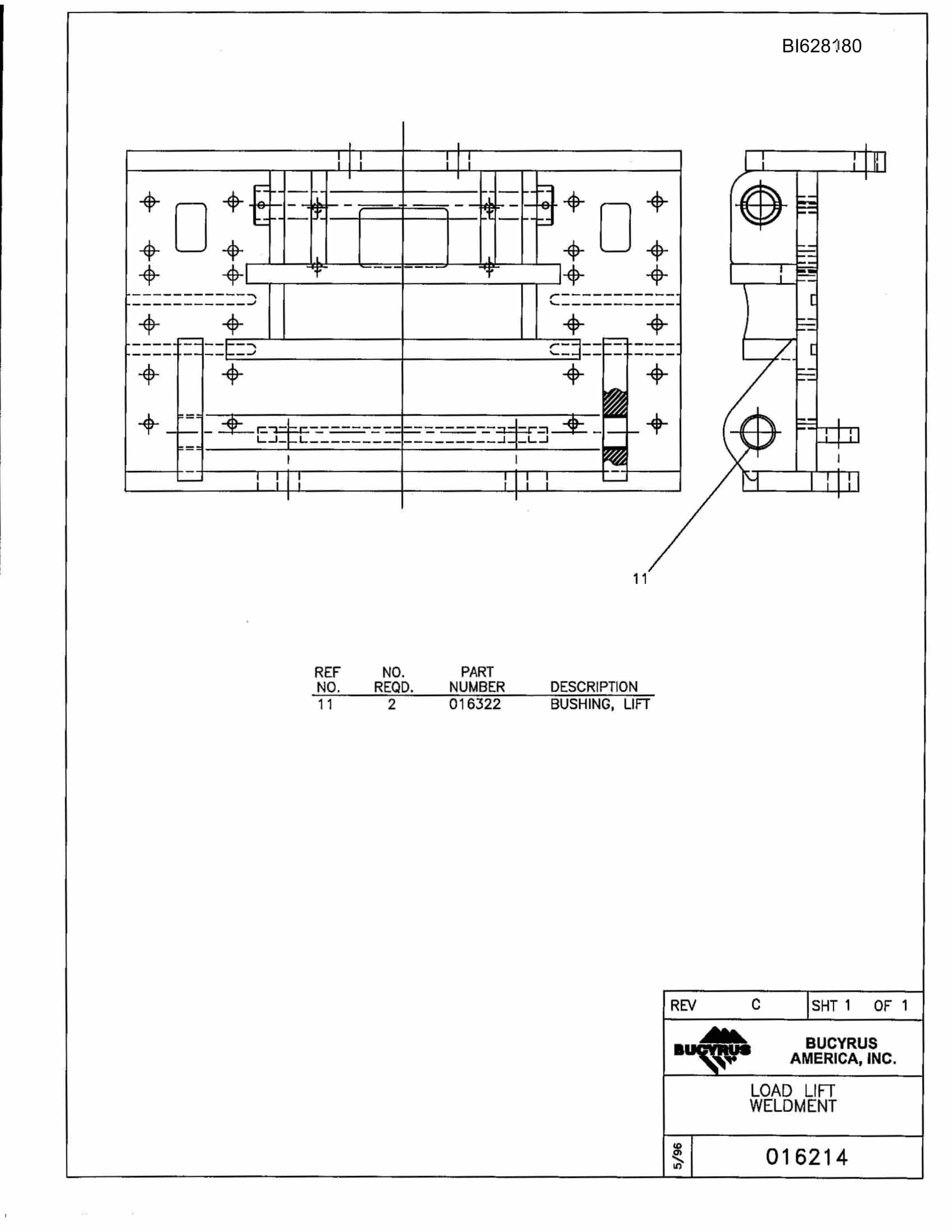 Bucyrus 636 Parts Catalog BI628180-4