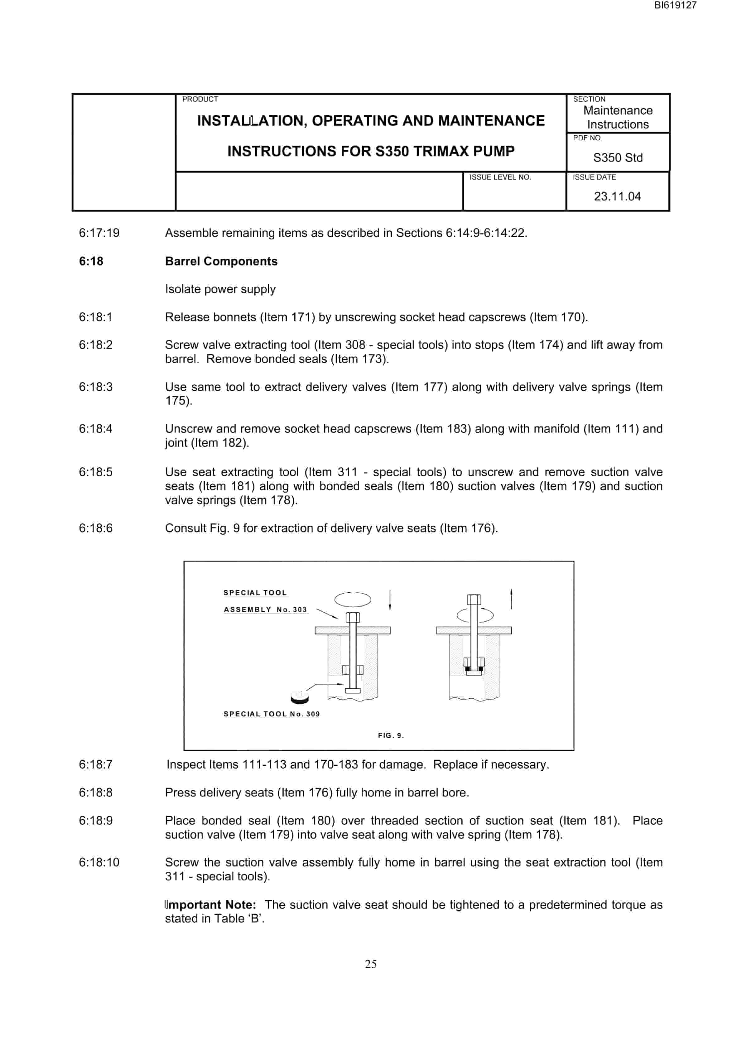 Bucyrus 70mm S350 Trimax Pump Technical Manual BI619127-2
