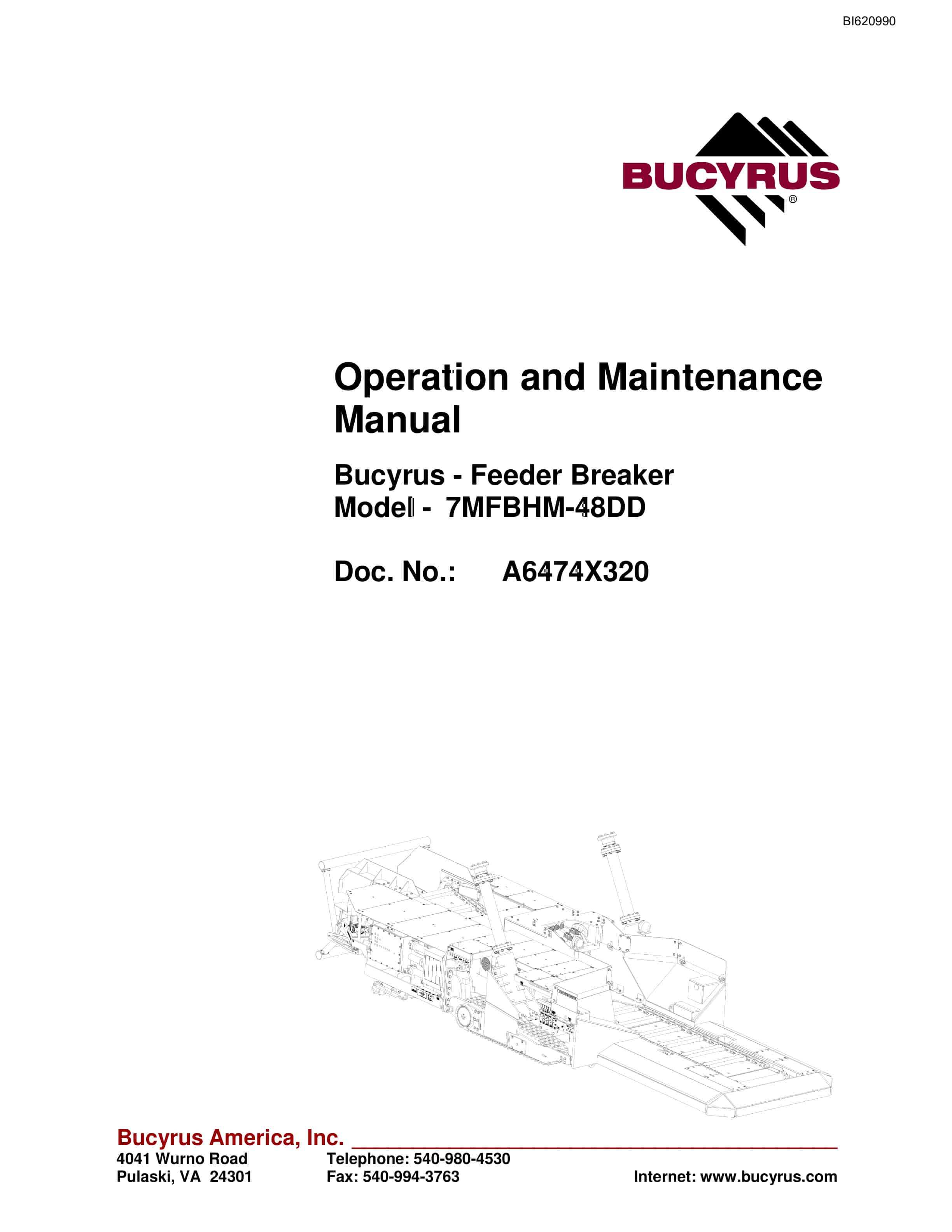 Bucyrus 7MFBHM-48DD Feeder Breaker Operation And Maintenance Manual BI620990