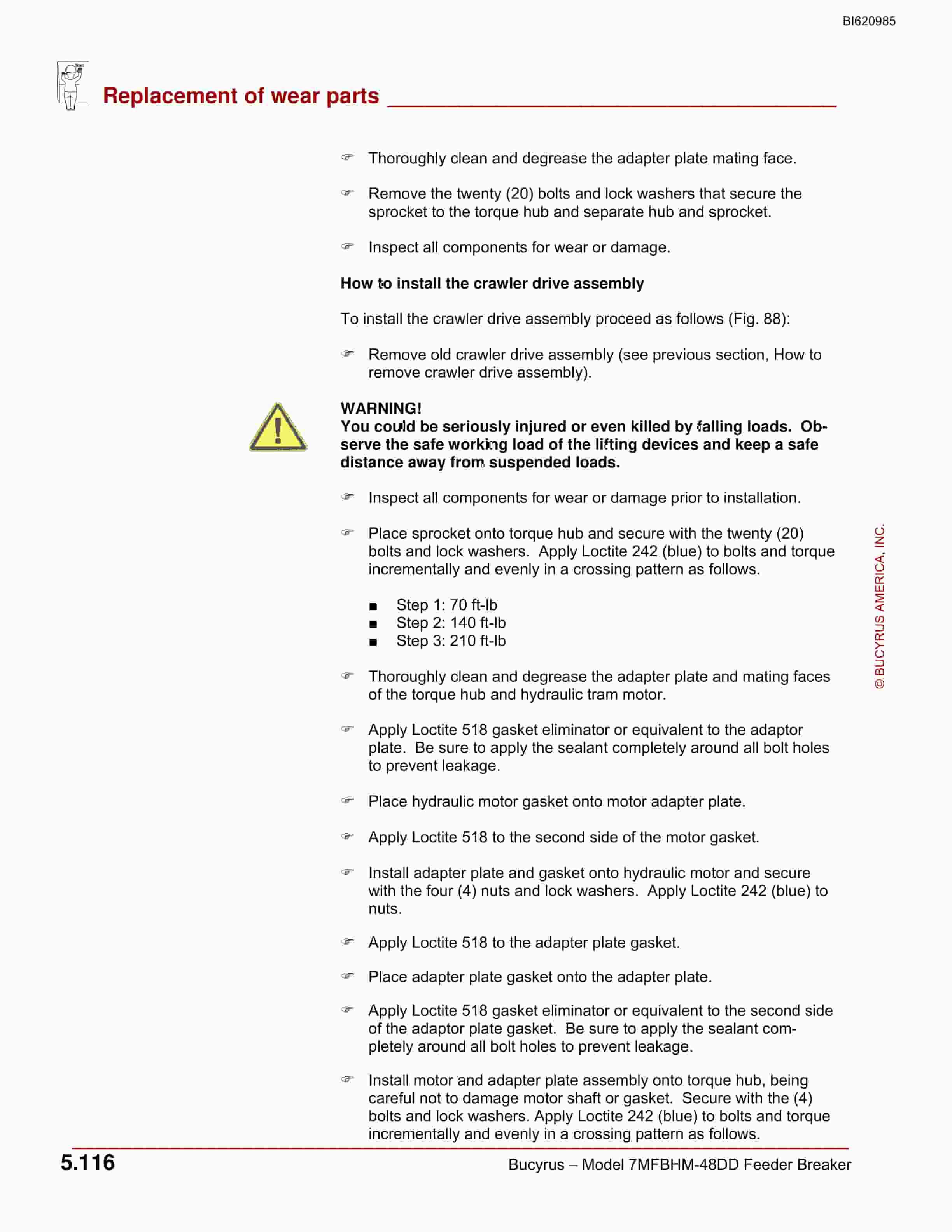 Bucyrus 7MFBHM-48DD Feeder Breaker Operation Manual BI620985-4