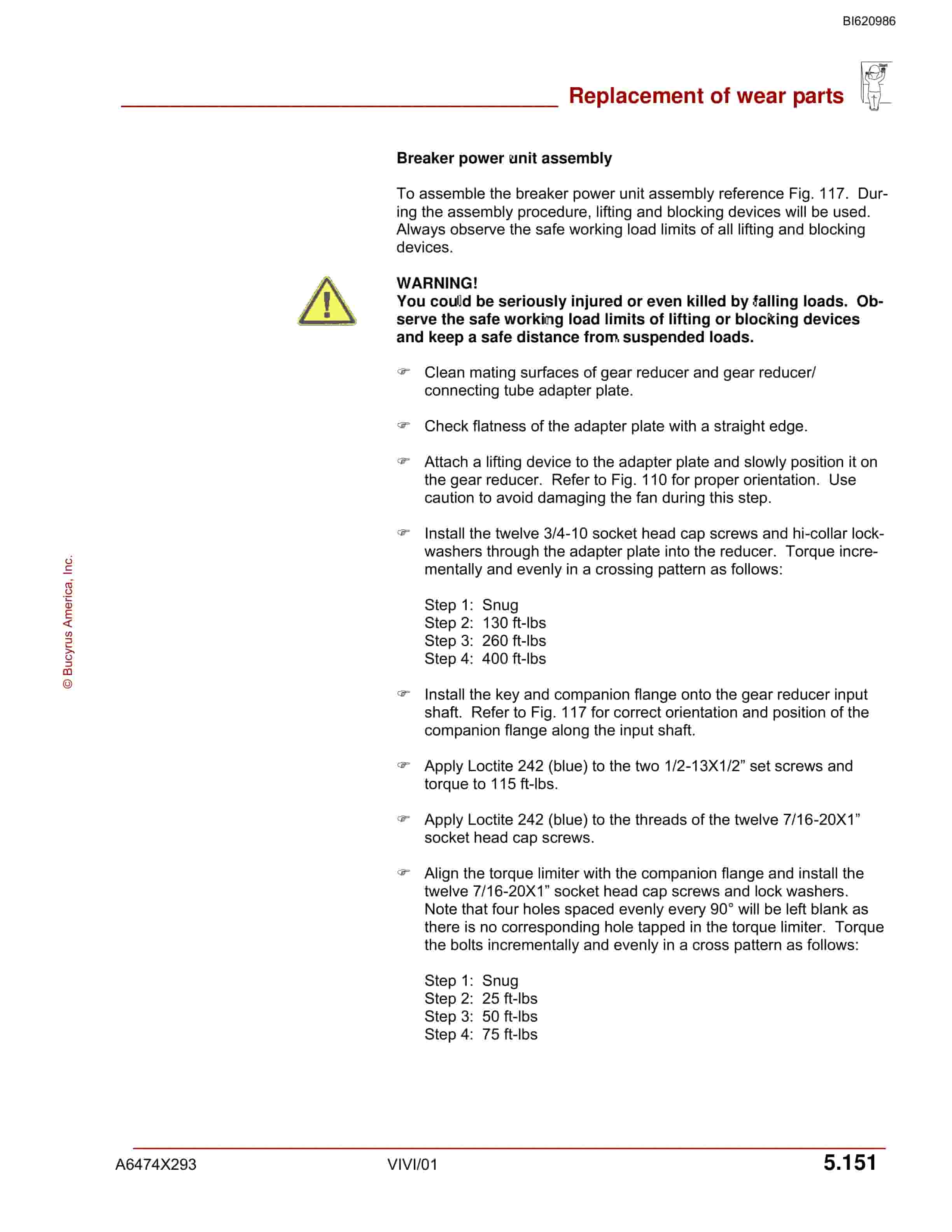 Bucyrus 7MFBM-48DD Feeder Breaker Operation Manual BI620986-5