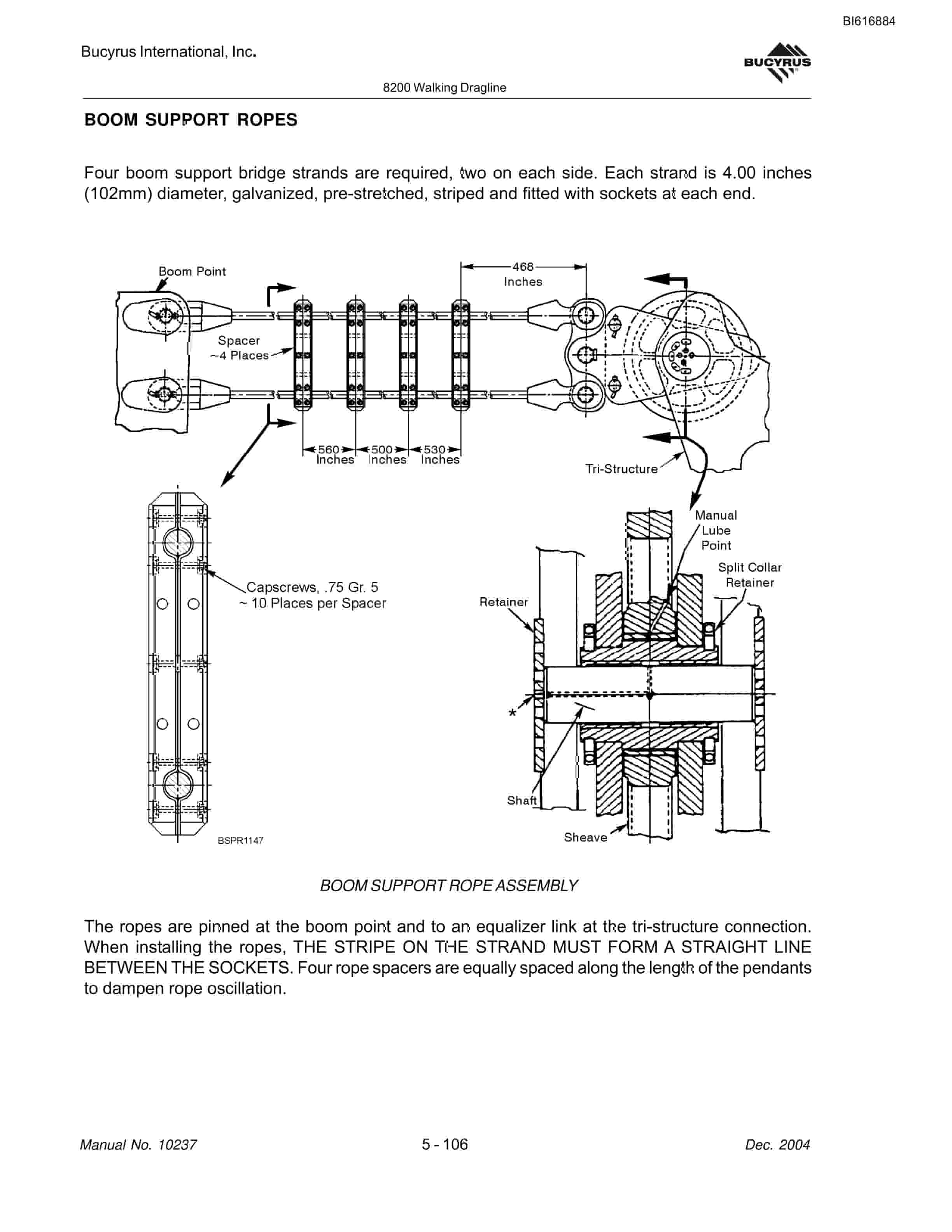 Bucyrus 8200 Walking Dragline Maintenance And Operation Manual BI616884-4