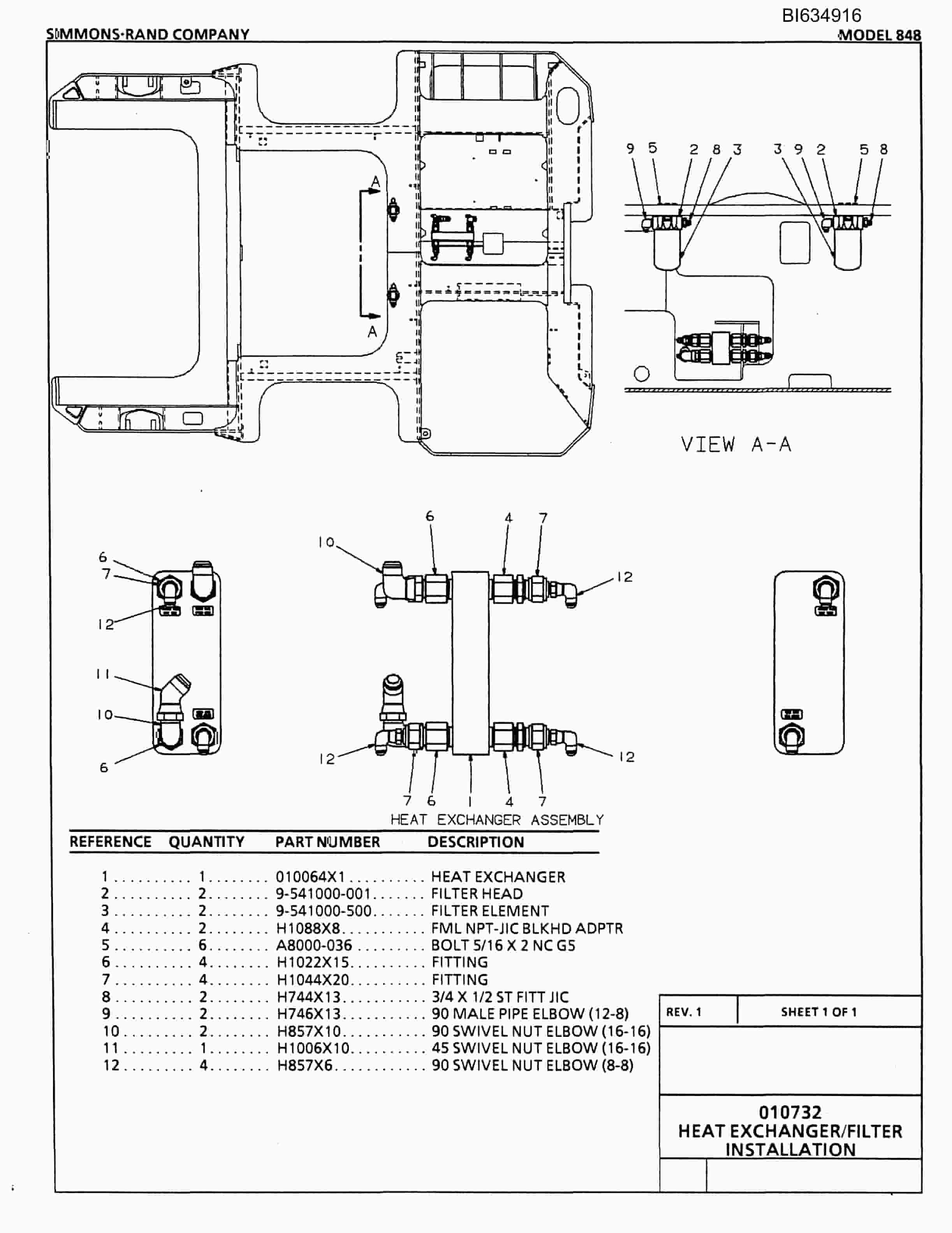 Bucyrus 848 Parts Catalog BI634916-4