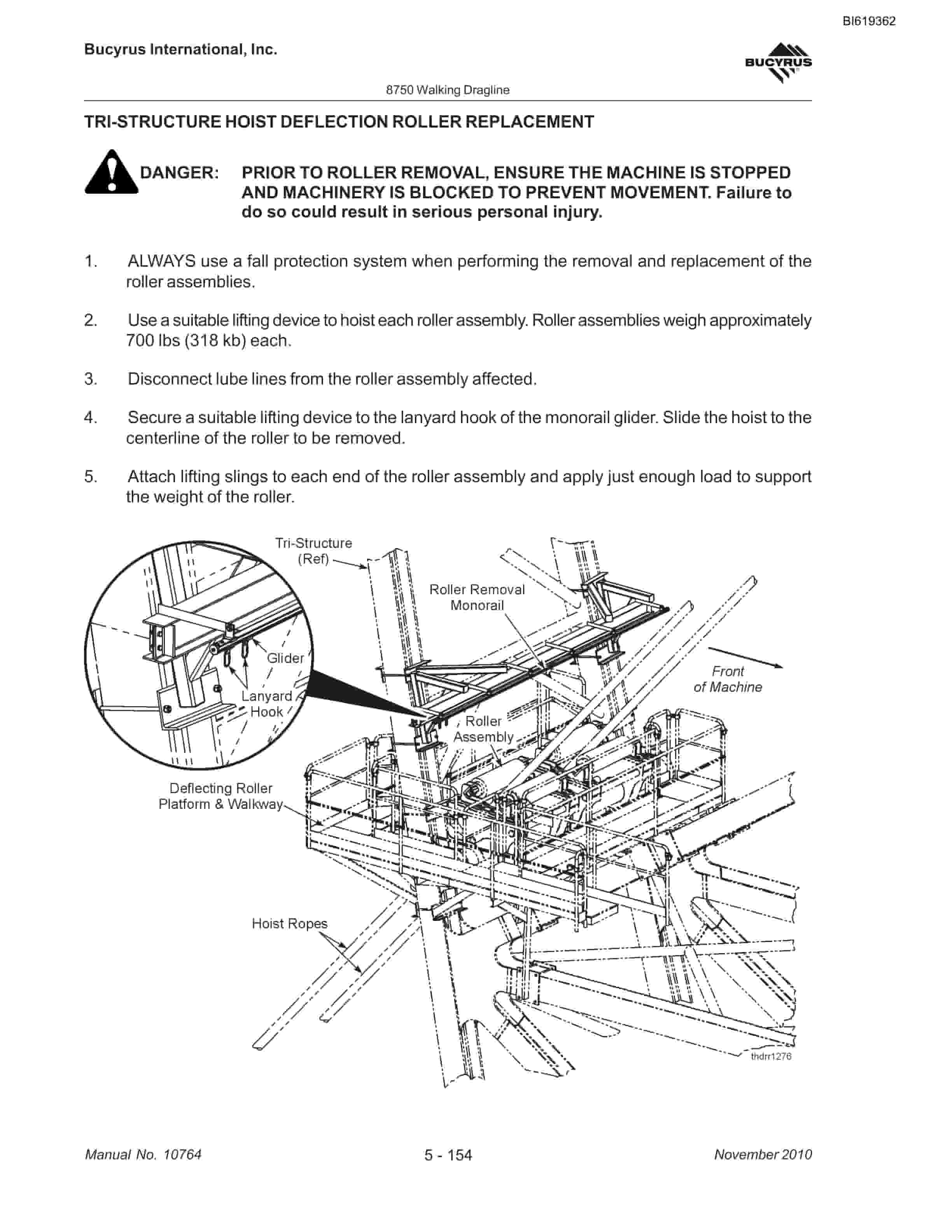 Bucyrus 8750 Walking Dragline Maintenance And Operation Manual BI619362-3