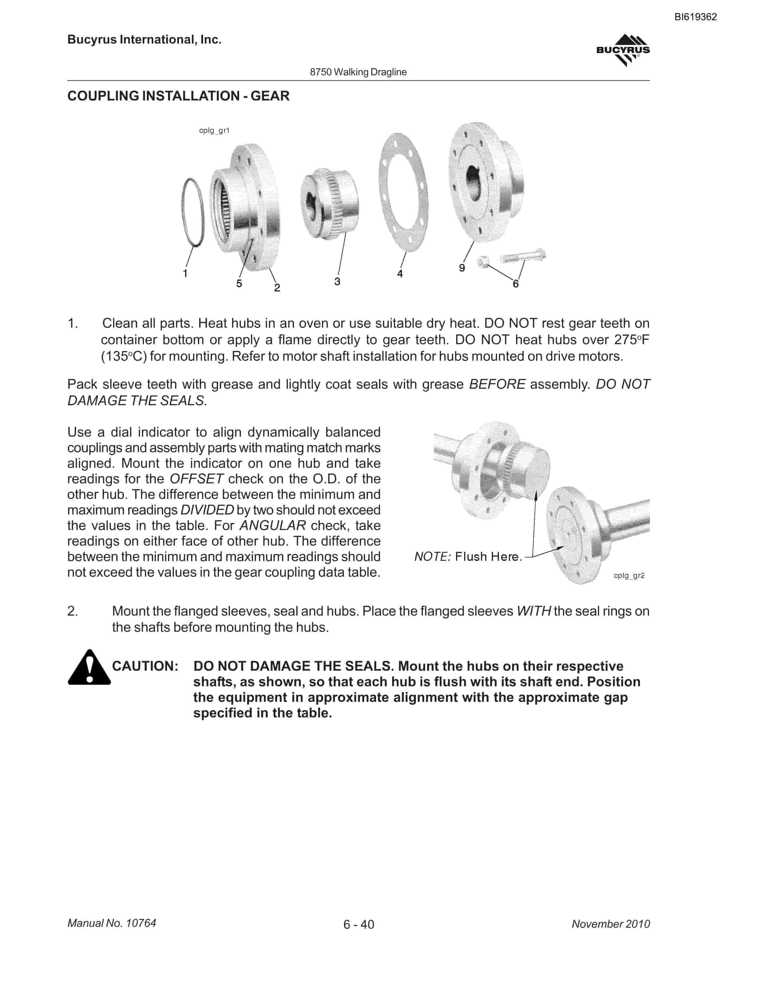 Bucyrus 8750 Walking Dragline Maintenance And Operation Manual BI619362-5