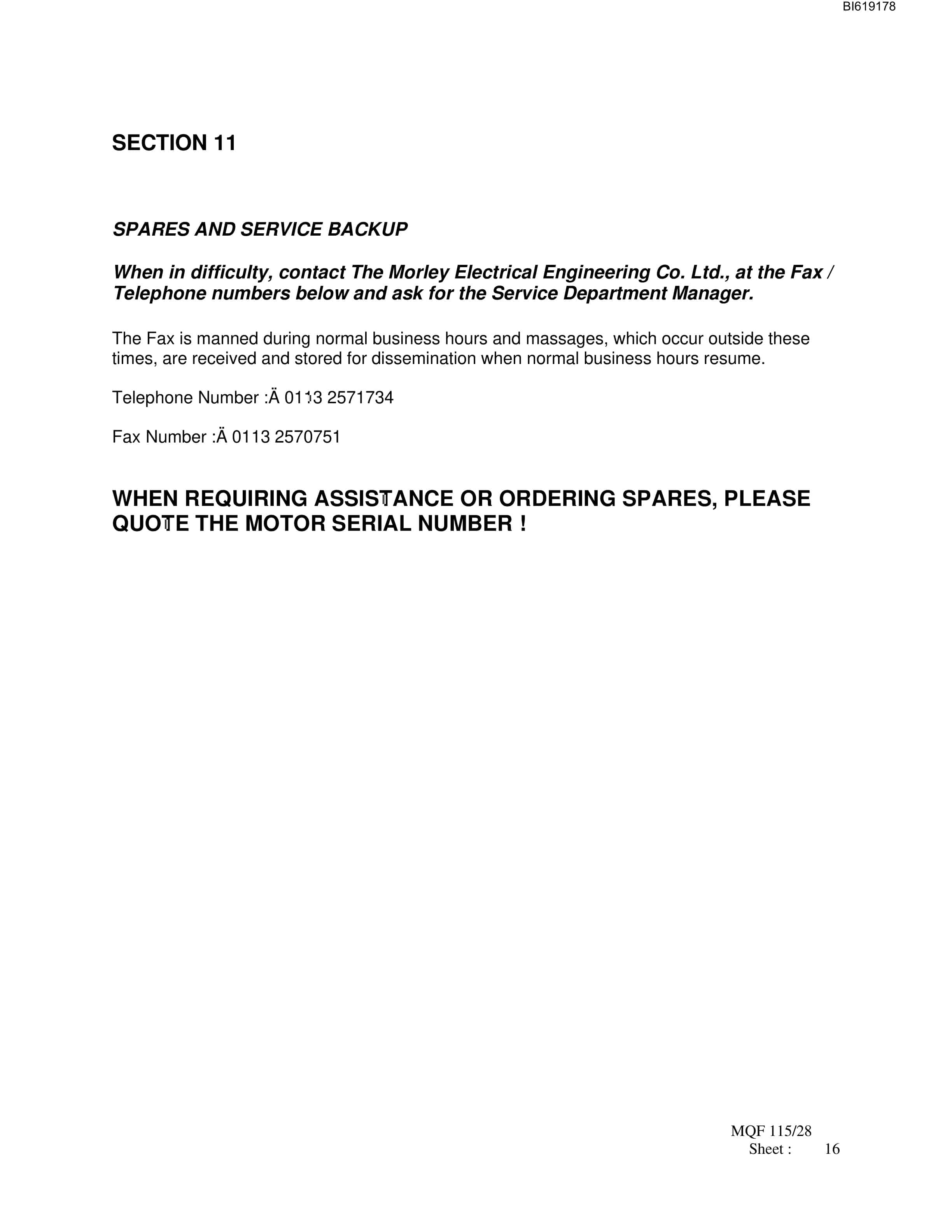 Bucyrus AC 3 Phase Induction Motor Technical Manual BI619178-3