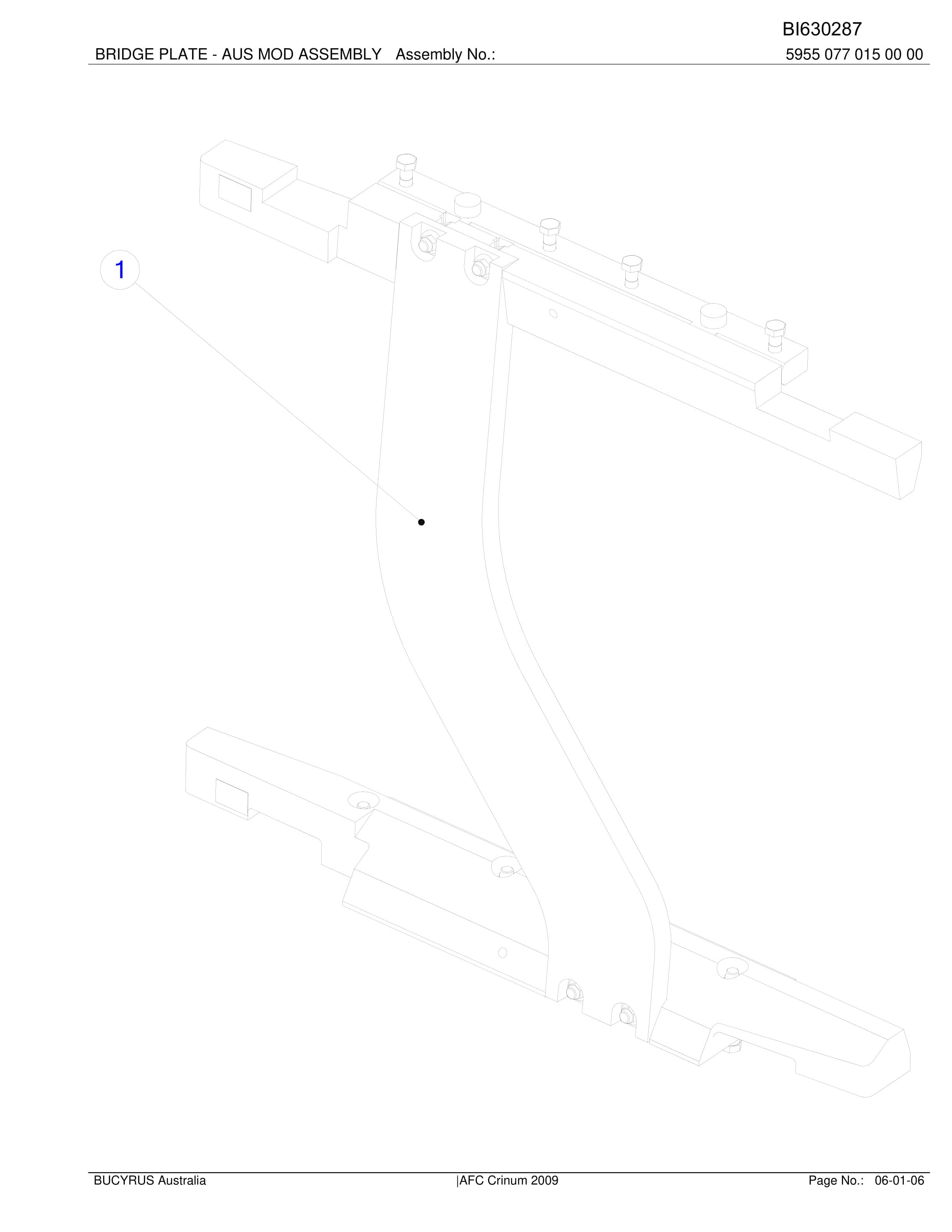 Bucyrus AFC Assembly Crinum 2009 Parts Catalog BI630287-4