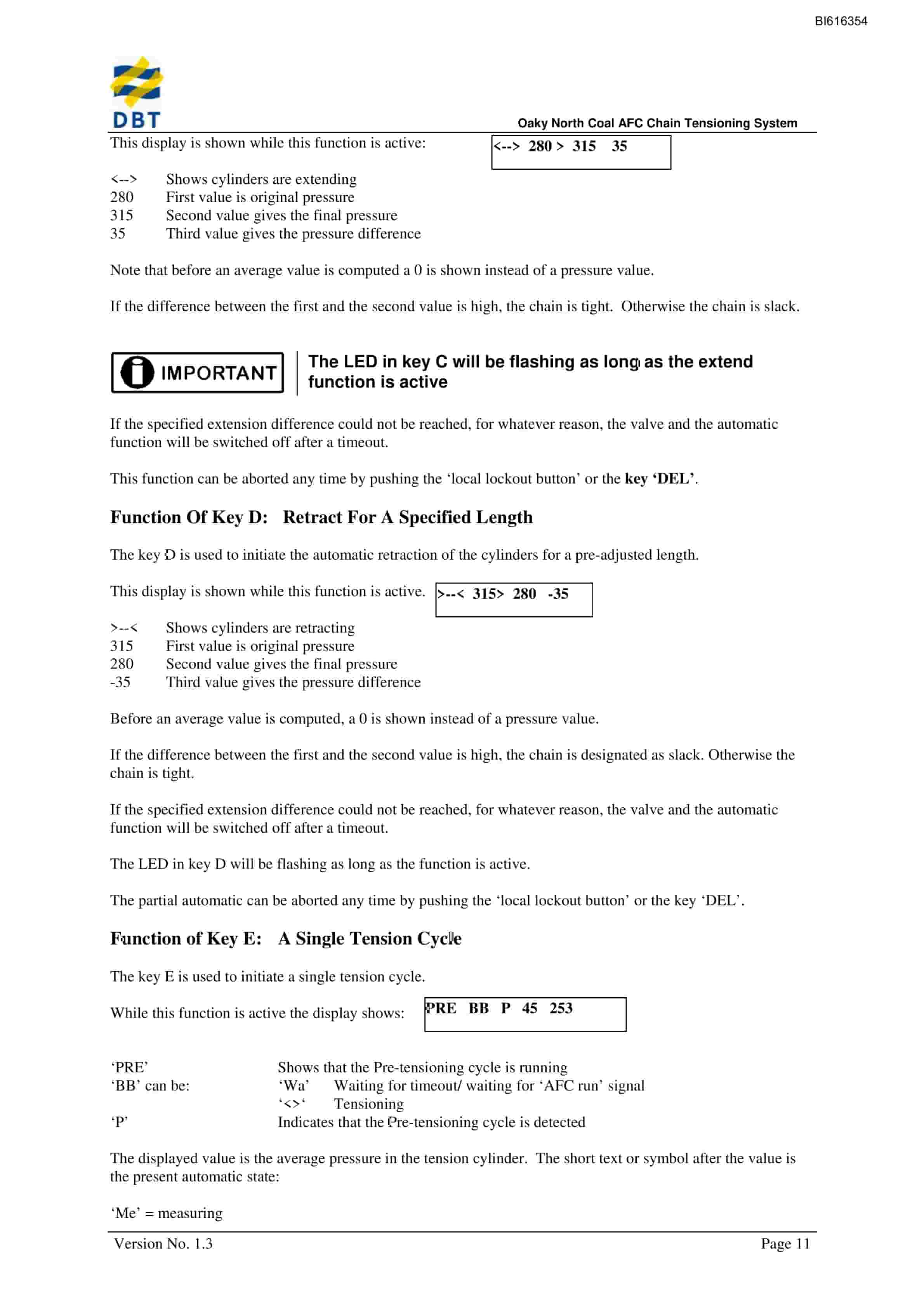 Bucyrus AFC Chain Tensioning System Technical Manual BI616354-3
