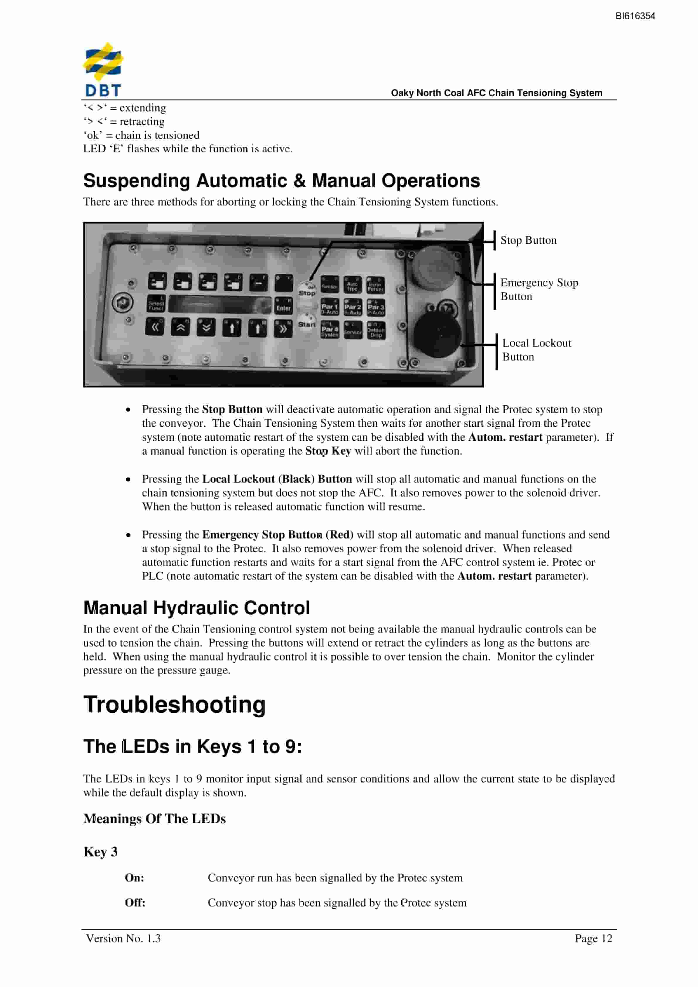 Bucyrus AFC Chain Tensioning System Technical Manual BI616354-4