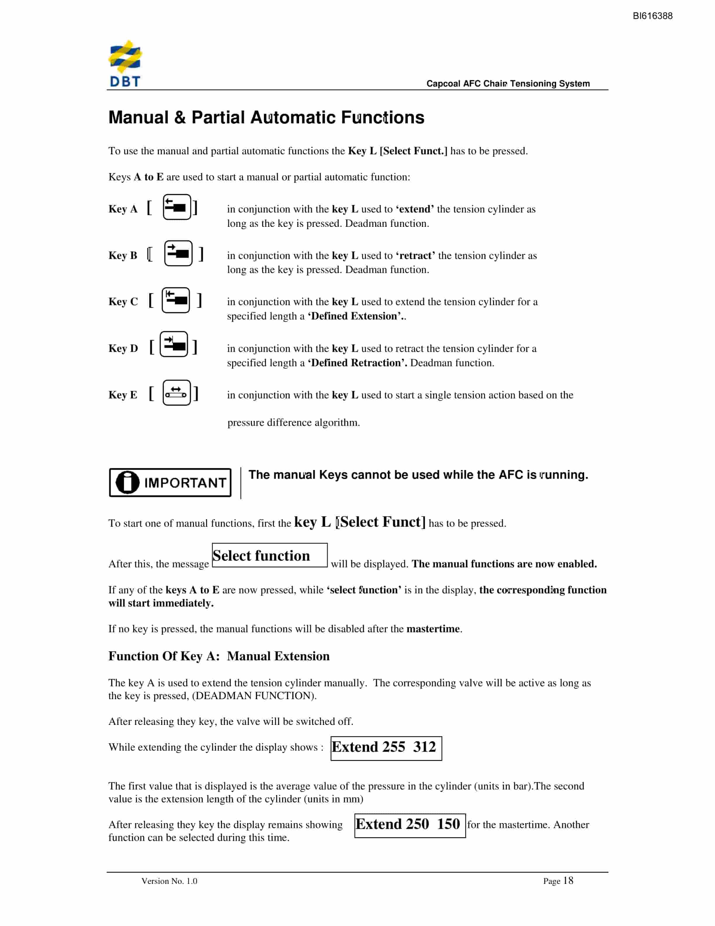 Bucyrus AFC Chain Tensioning System Technical Manual BI616388-4
