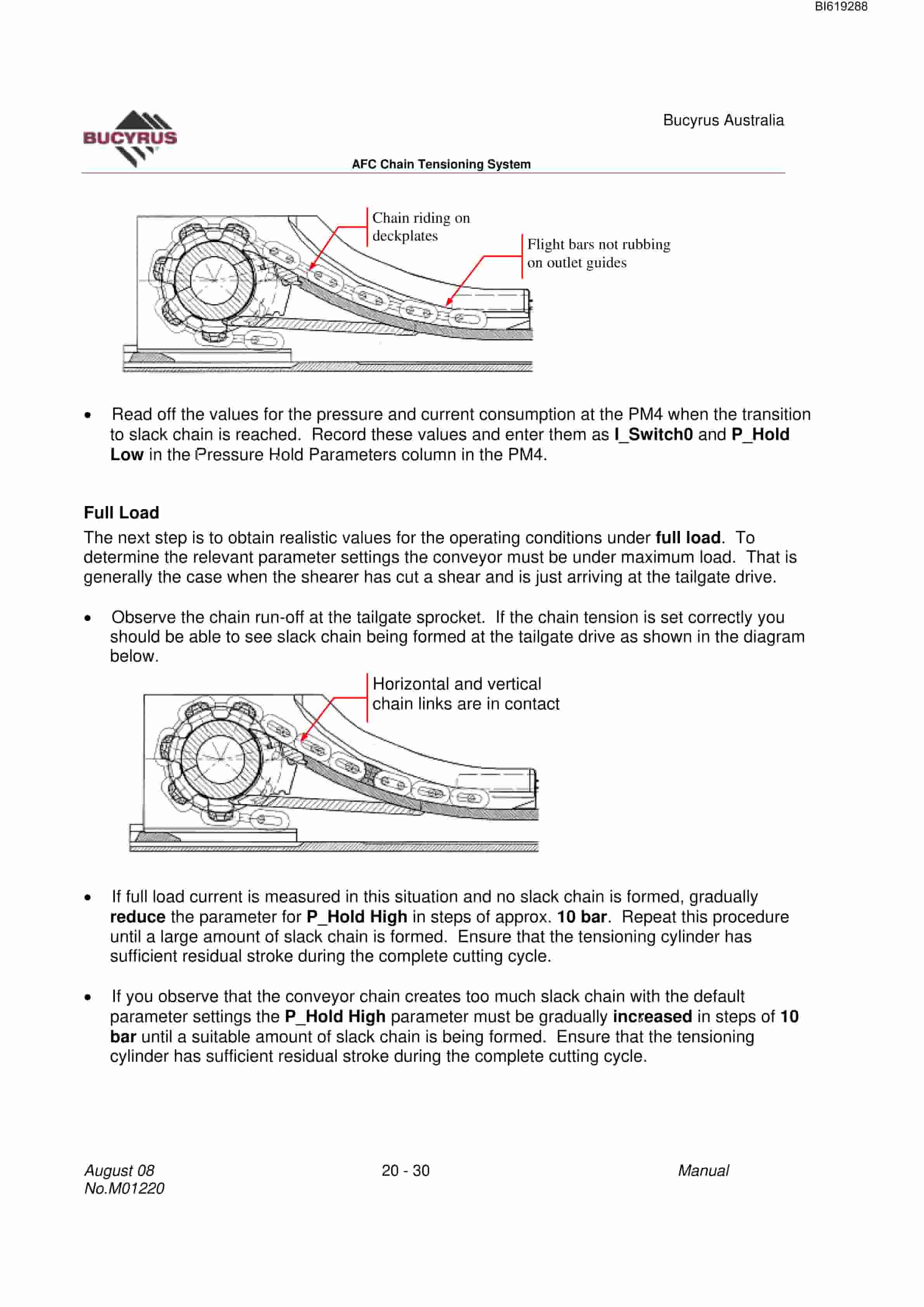Bucyrus AFC Chain Tensioning System Technical Manual BI619288-3