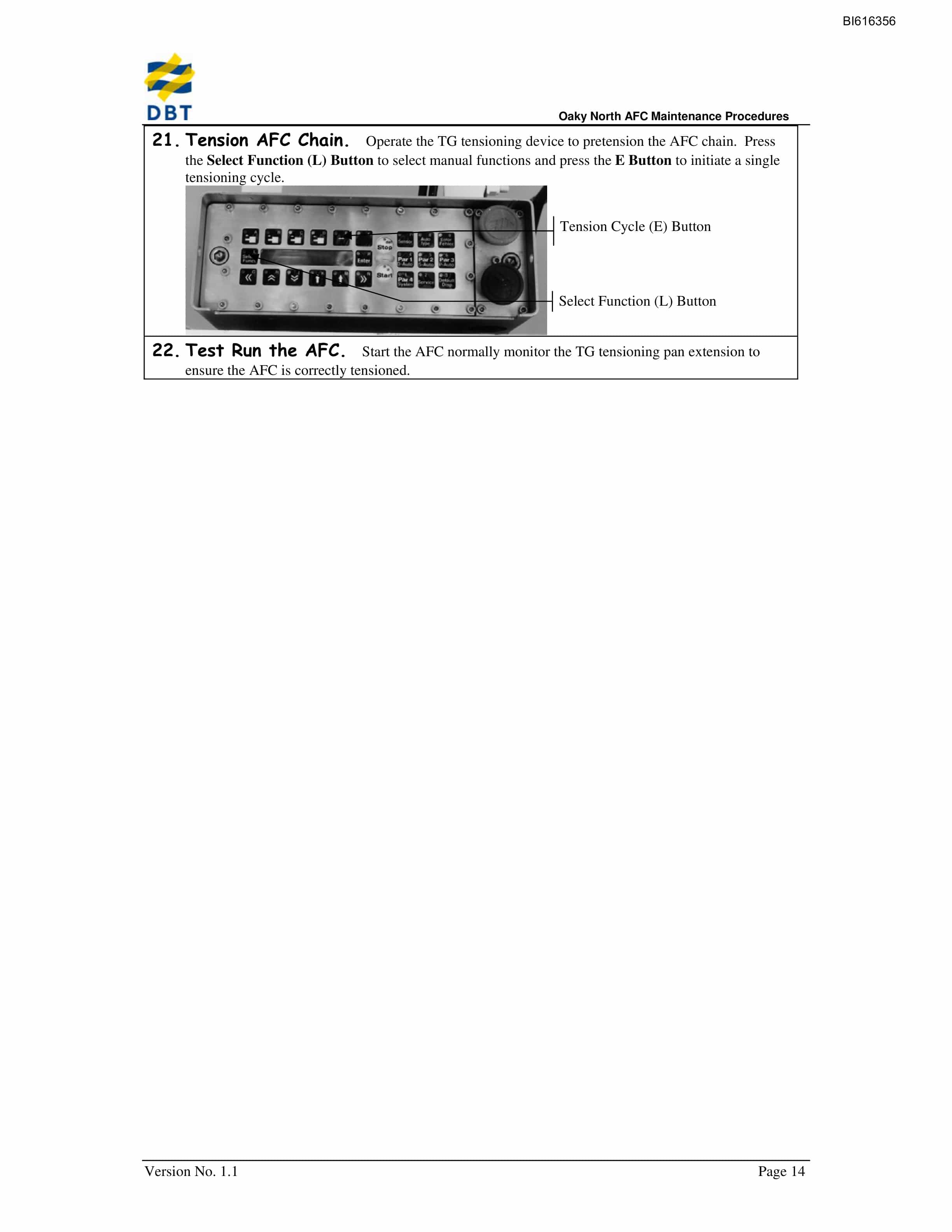 Bucyrus AFC Maintenance Procedures Technical Manual BI616356-3