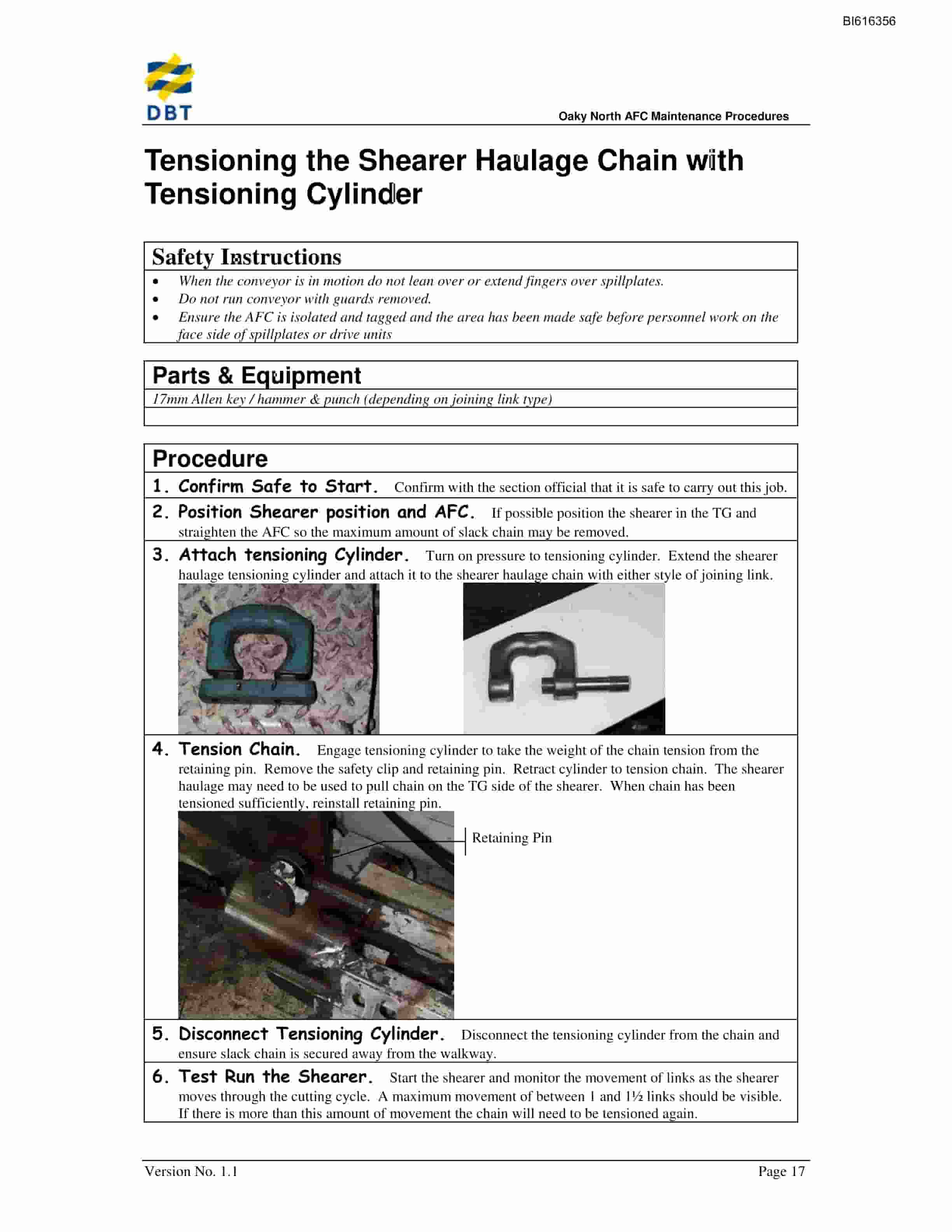 Bucyrus AFC Maintenance Procedures Technical Manual BI616356-5