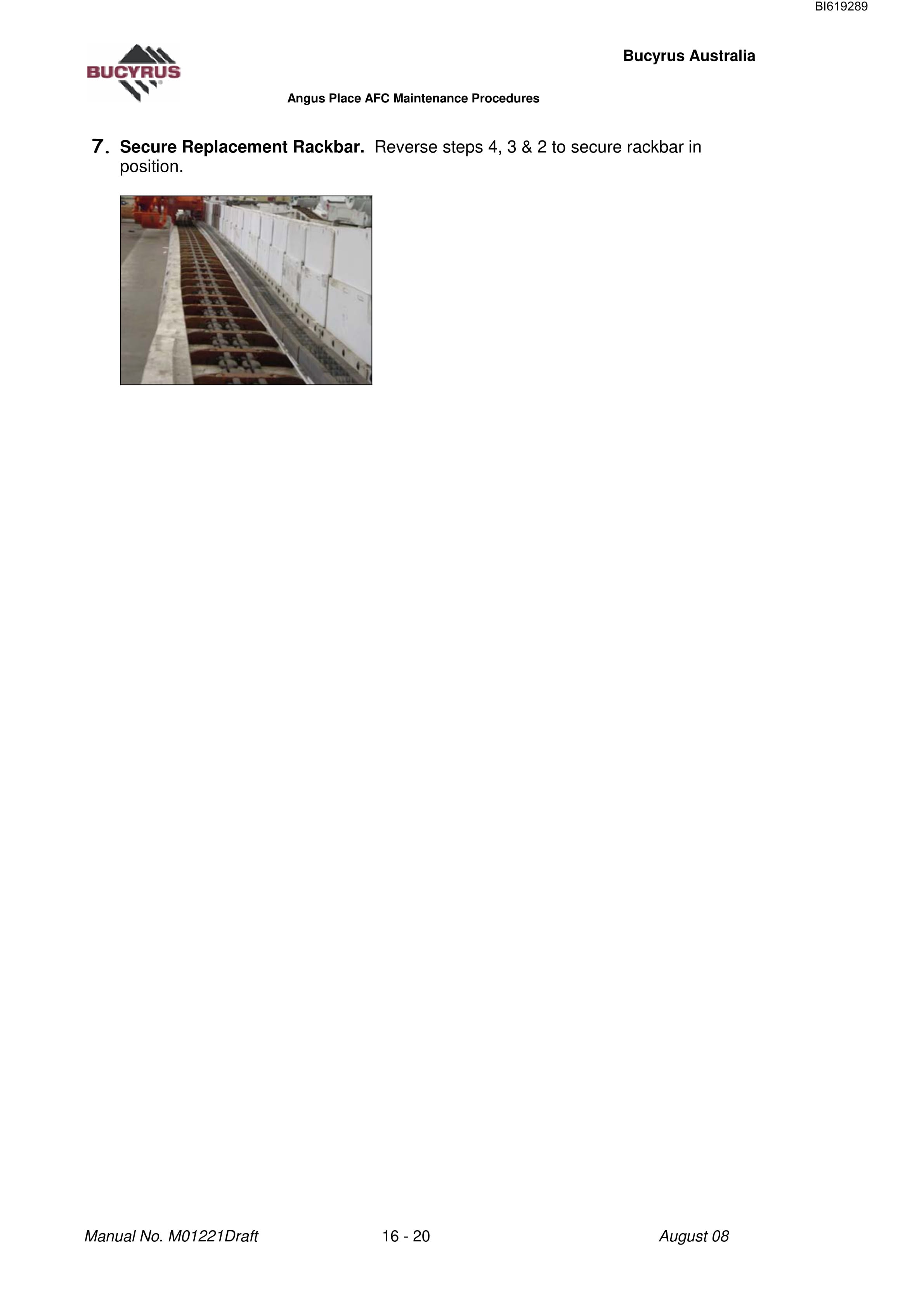 Bucyrus AFC Maintenance Procedures Technical Manual BI619289-5