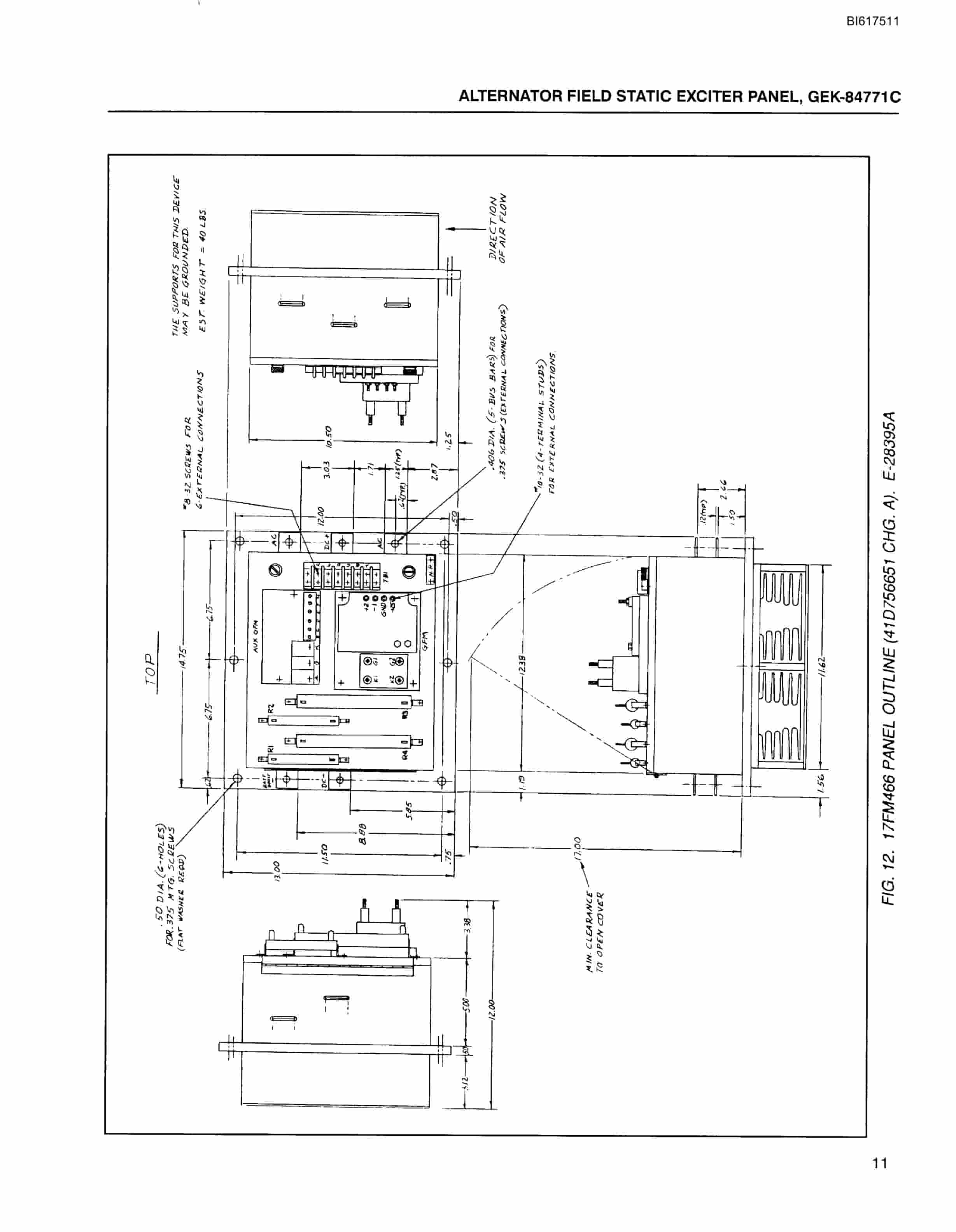 Bucyrus Alternator Field Static Exciter Panel 17FM466 Technical Manual BI617511-3