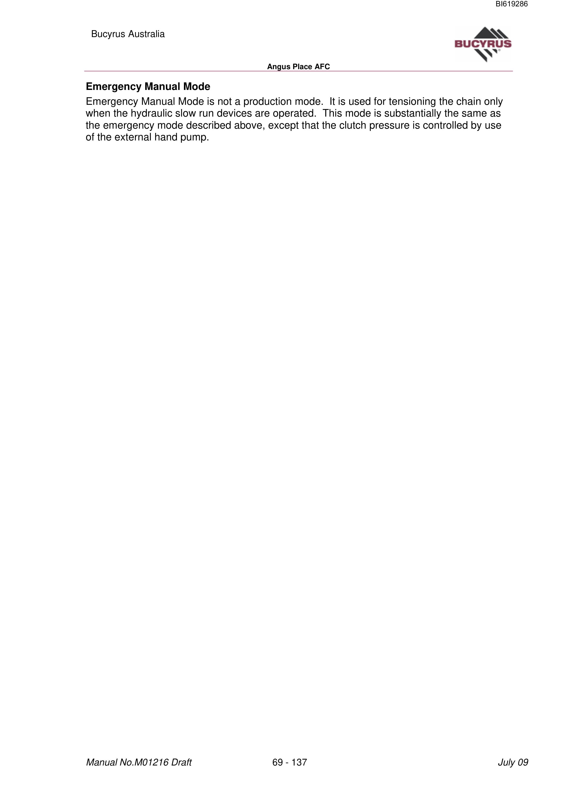 Bucyrus Angus Place AFC Technical Manual BI619286-2