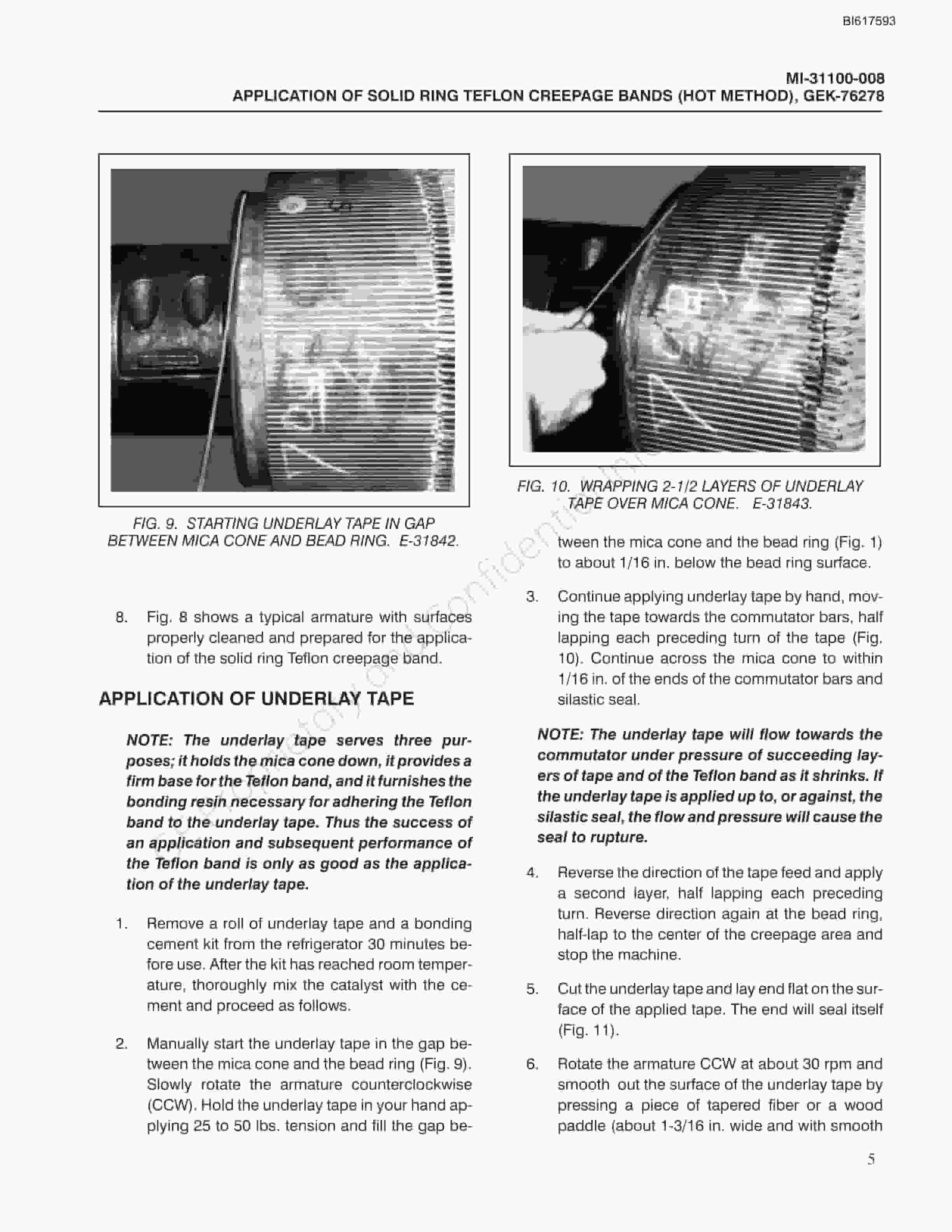 Bucyrus Application Of Formed Solid Ring Teflon Creepage BAnds Technical Manual BI617593-2