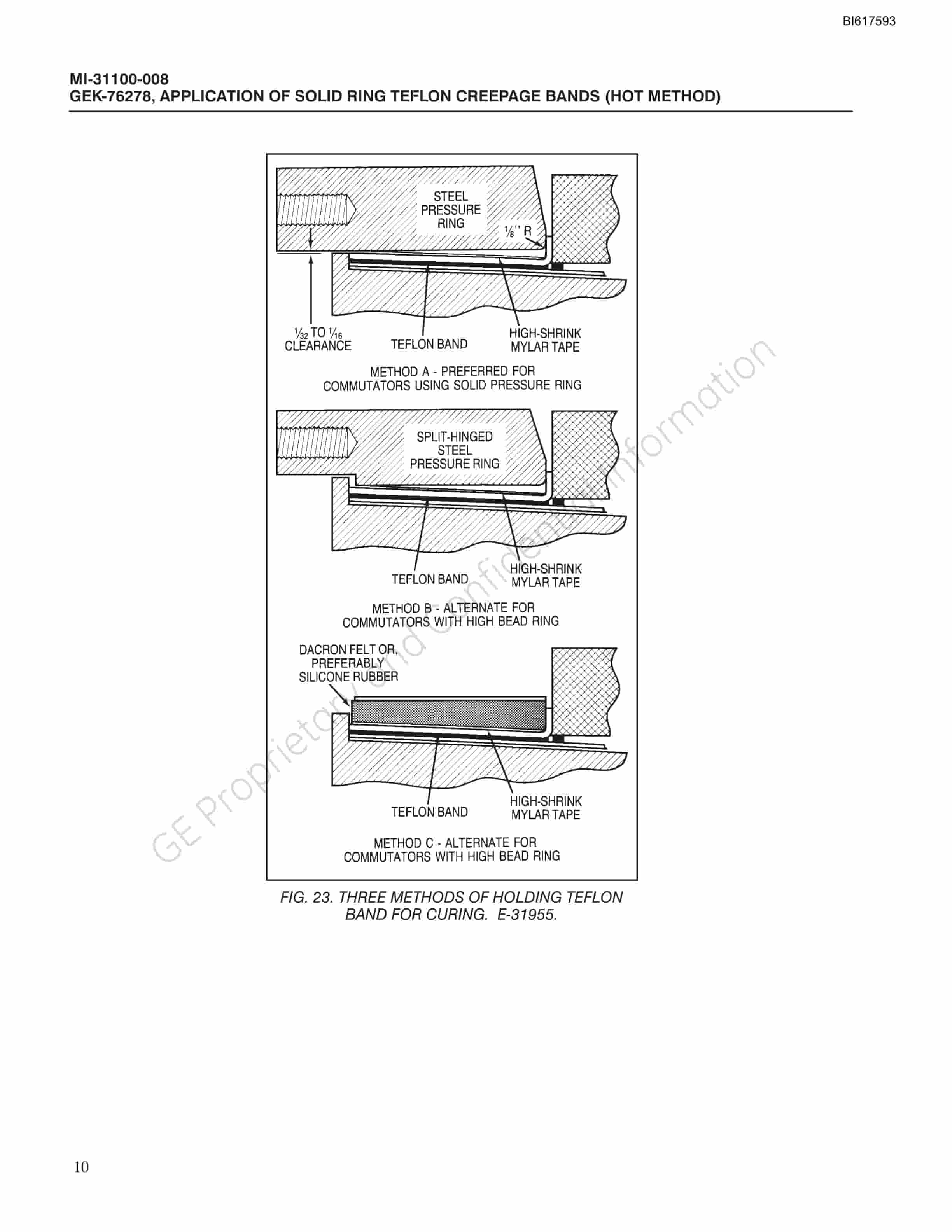 Bucyrus Application Of Formed Solid Ring Teflon Creepage BAnds Technical Manual BI617593-5