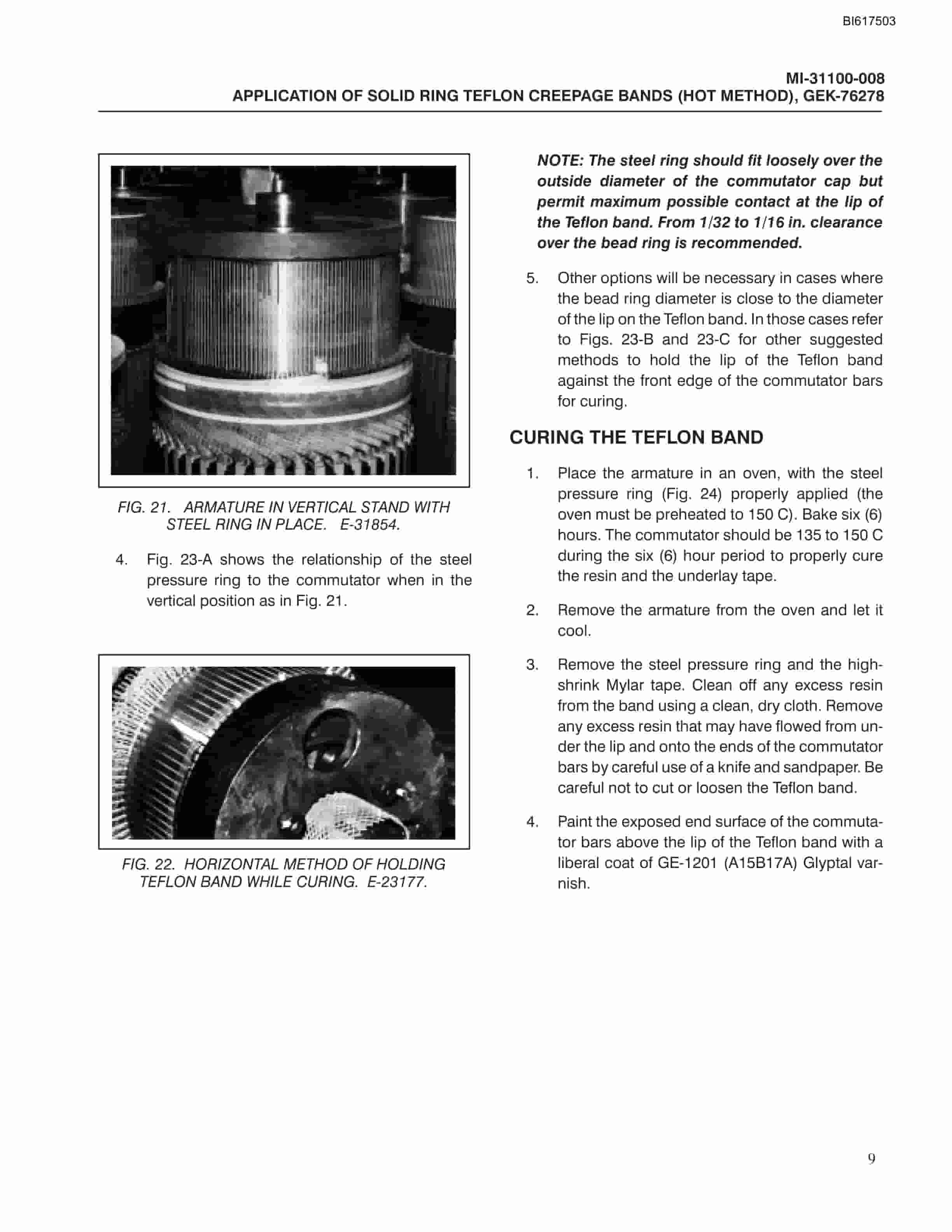 Bucyrus Application Of Solid Ring Teflon Creepage BAnds Technical Manual BI617503-4