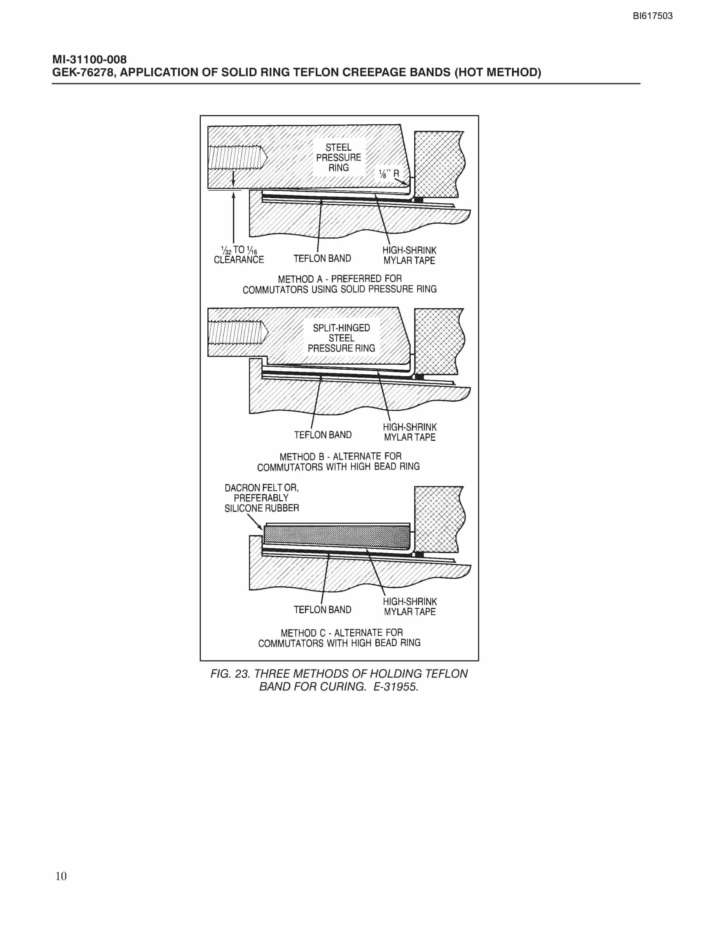 Bucyrus Application Of Solid Ring Teflon Creepage BAnds Technical Manual BI617503-5