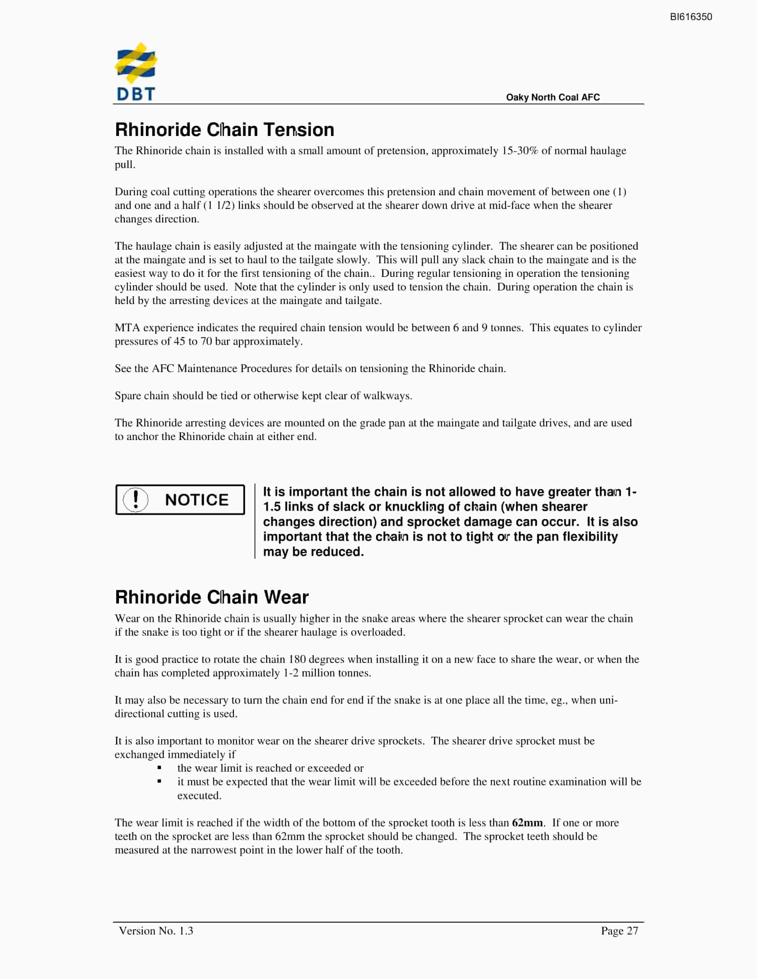 Bucyrus Armoured Face Conveyor Technical Manual BI616350-5