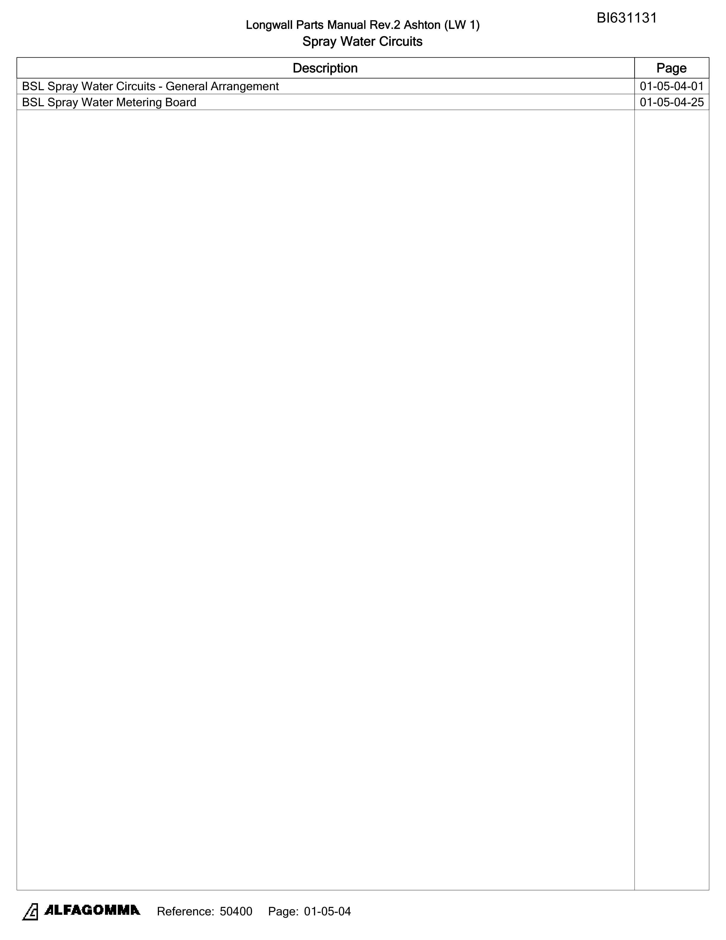 Bucyrus Ashton Longwall Parts Catalog BI631131-2