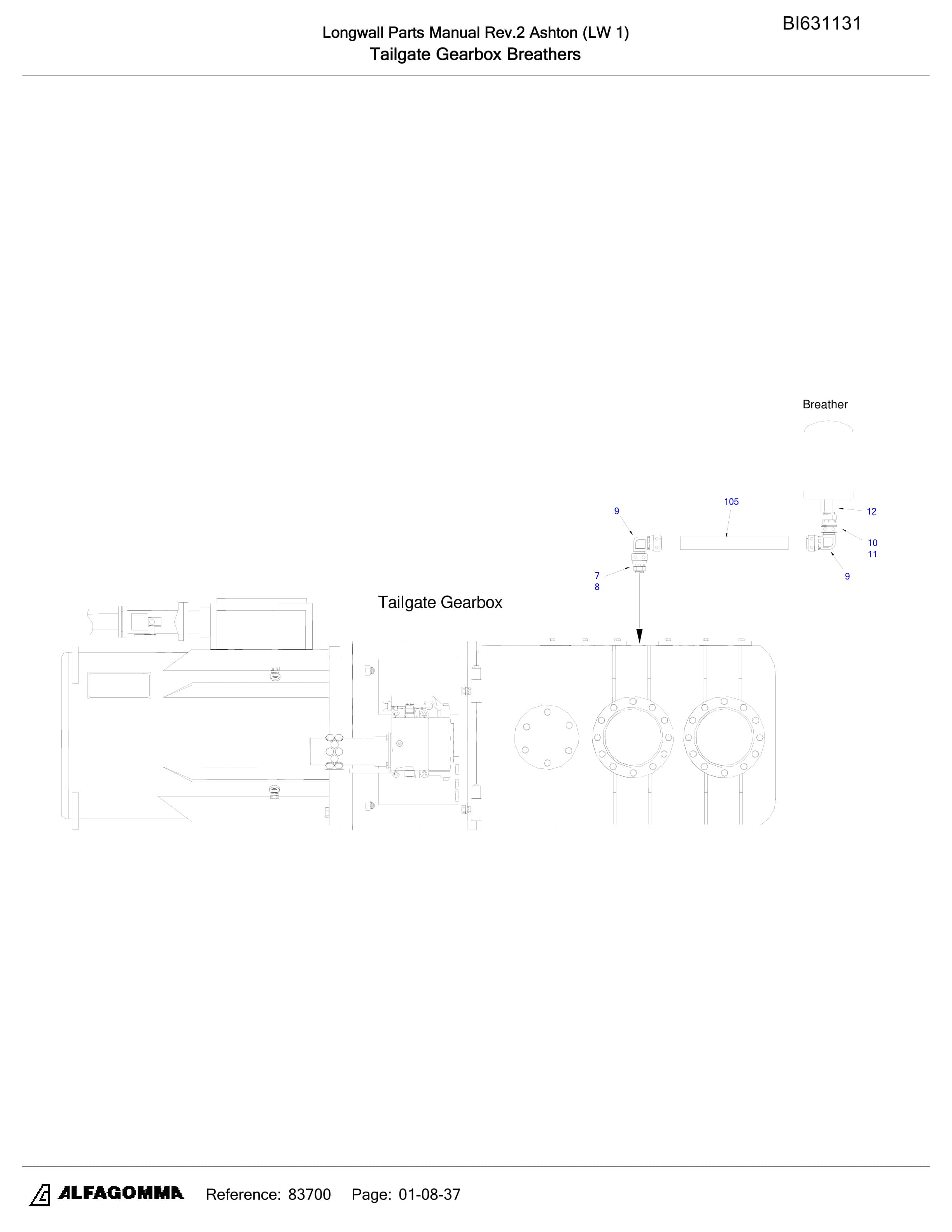 Bucyrus Ashton Longwall Parts Catalog BI631131-5