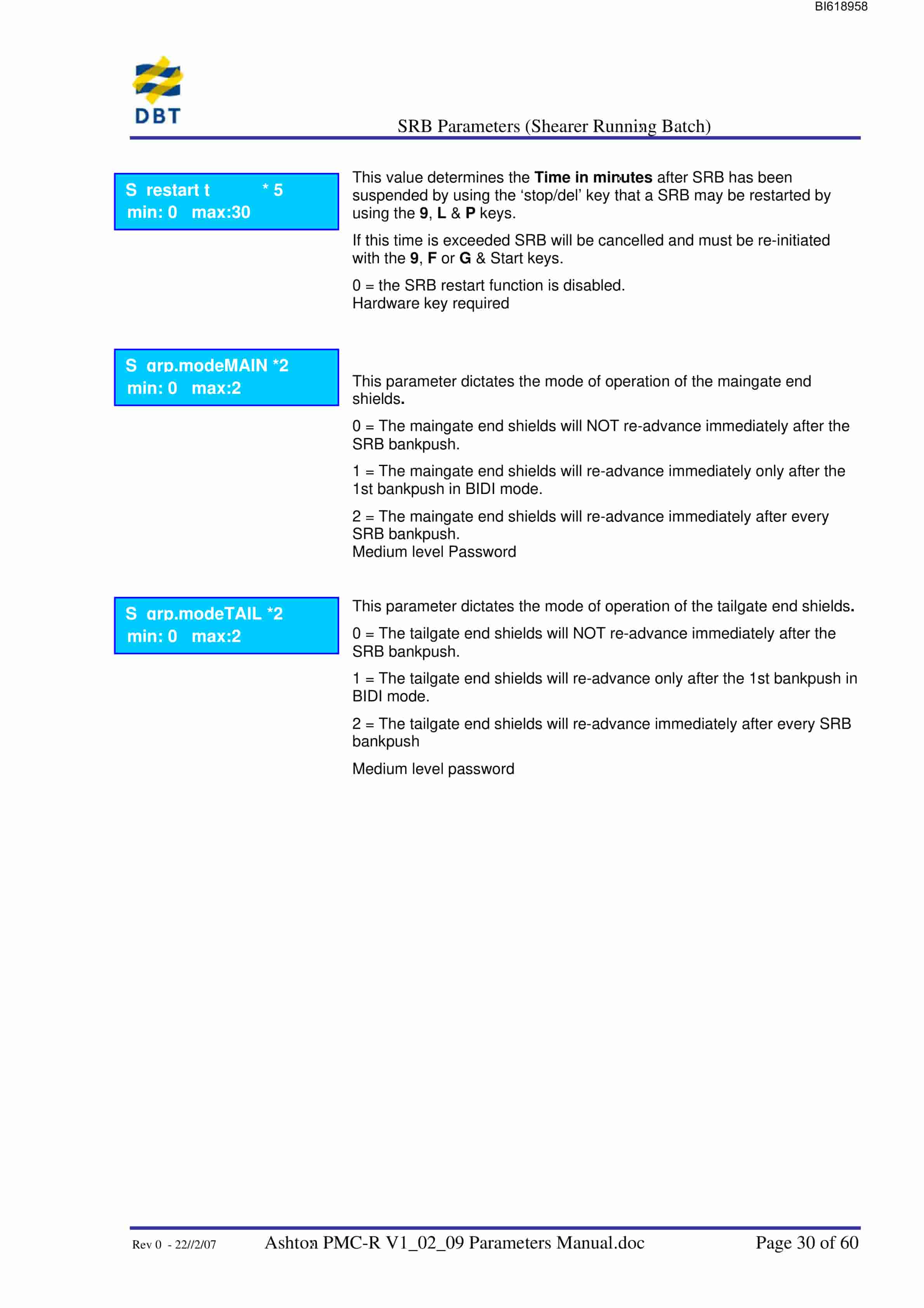 Bucyrus Ashton PMC-R V1-02-09 Parameters Technical Manual BI618958 2 Bucyrus Ashton PMC-R V1-02-09 Parameters Technical Manual BI618958 - Image 2
