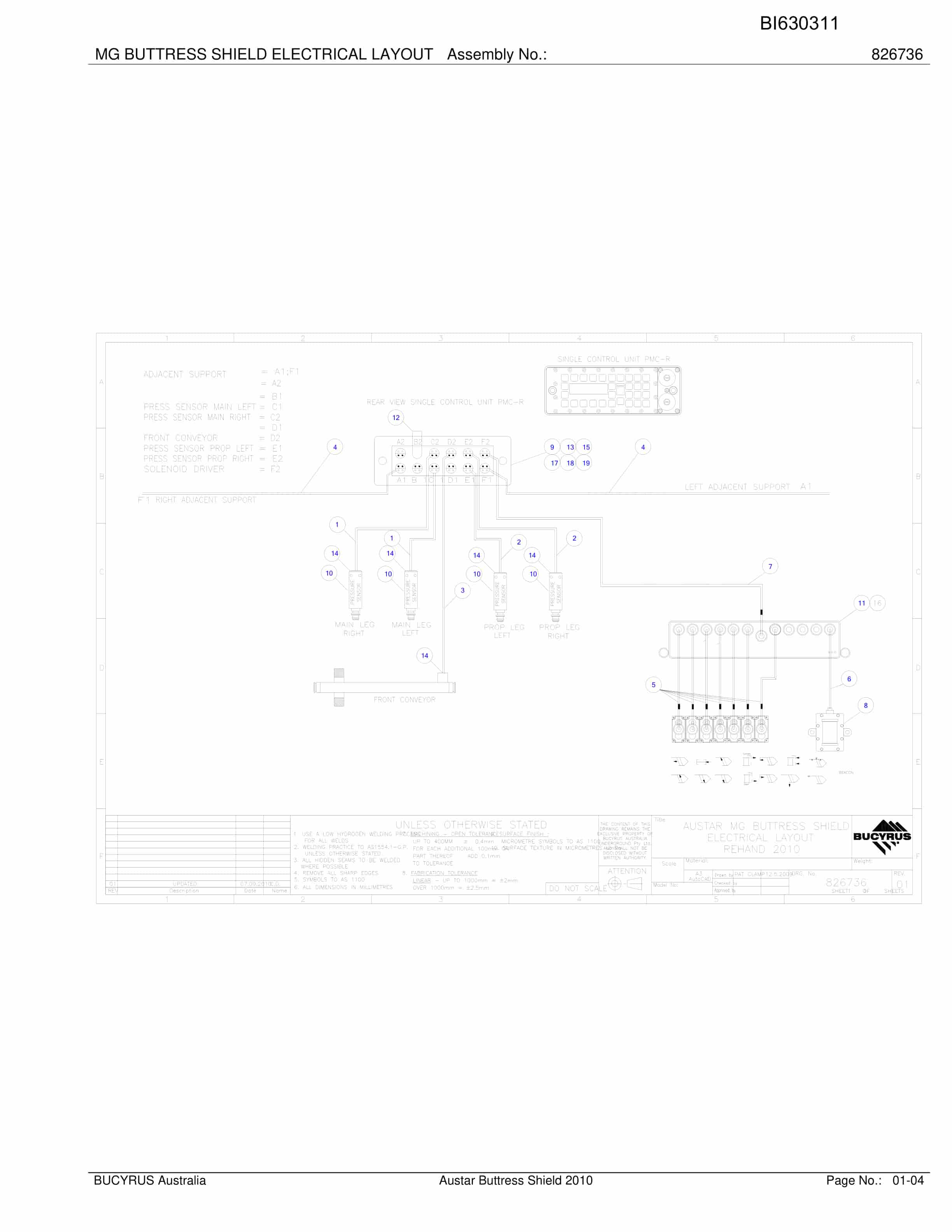 Bucyrus Austar 2010 Buttress Shields Parts Catalog BI630311-2