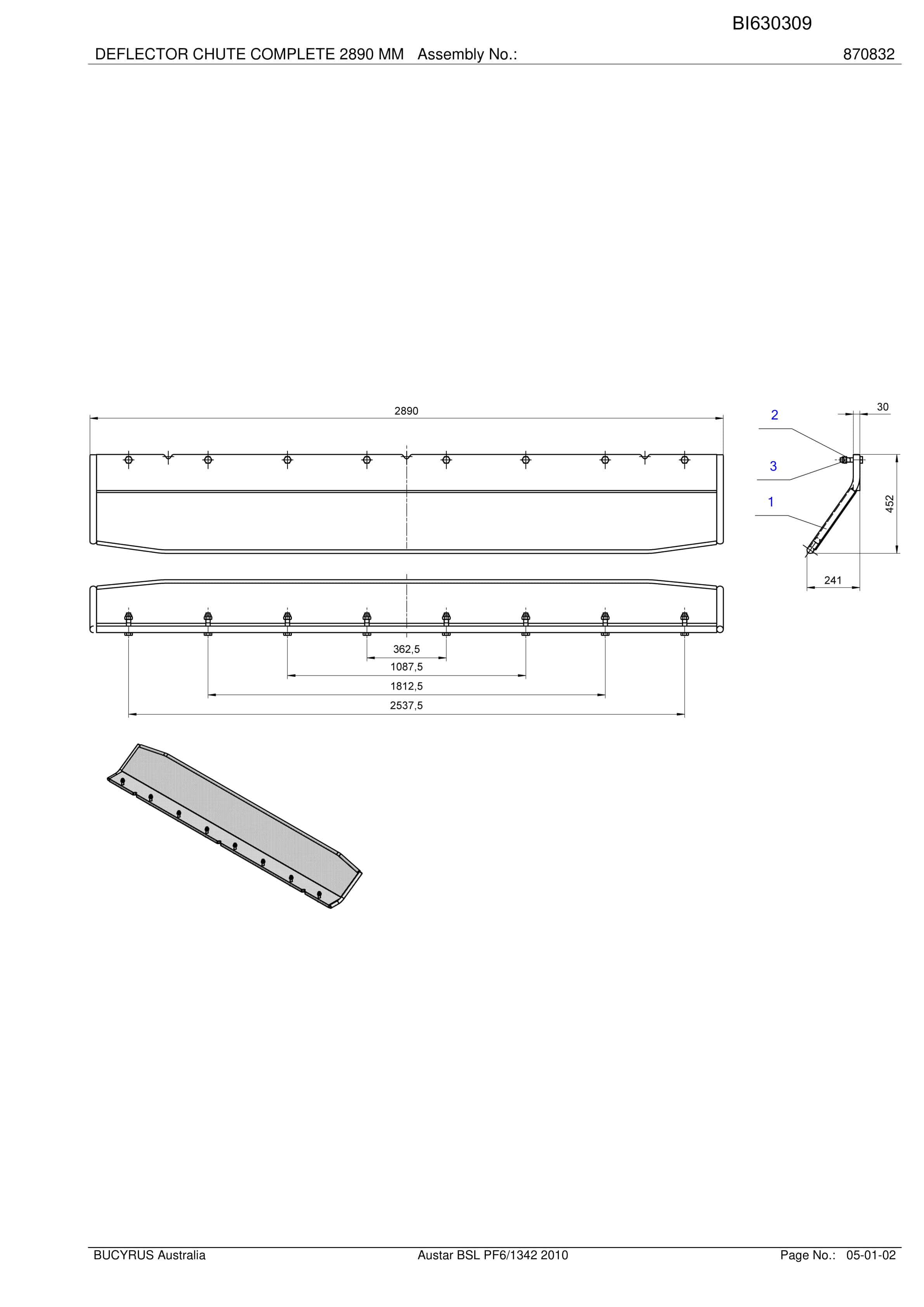 Bucyrus Austar BSL PF6-1342 2010 Parts Catalog BI630309-5