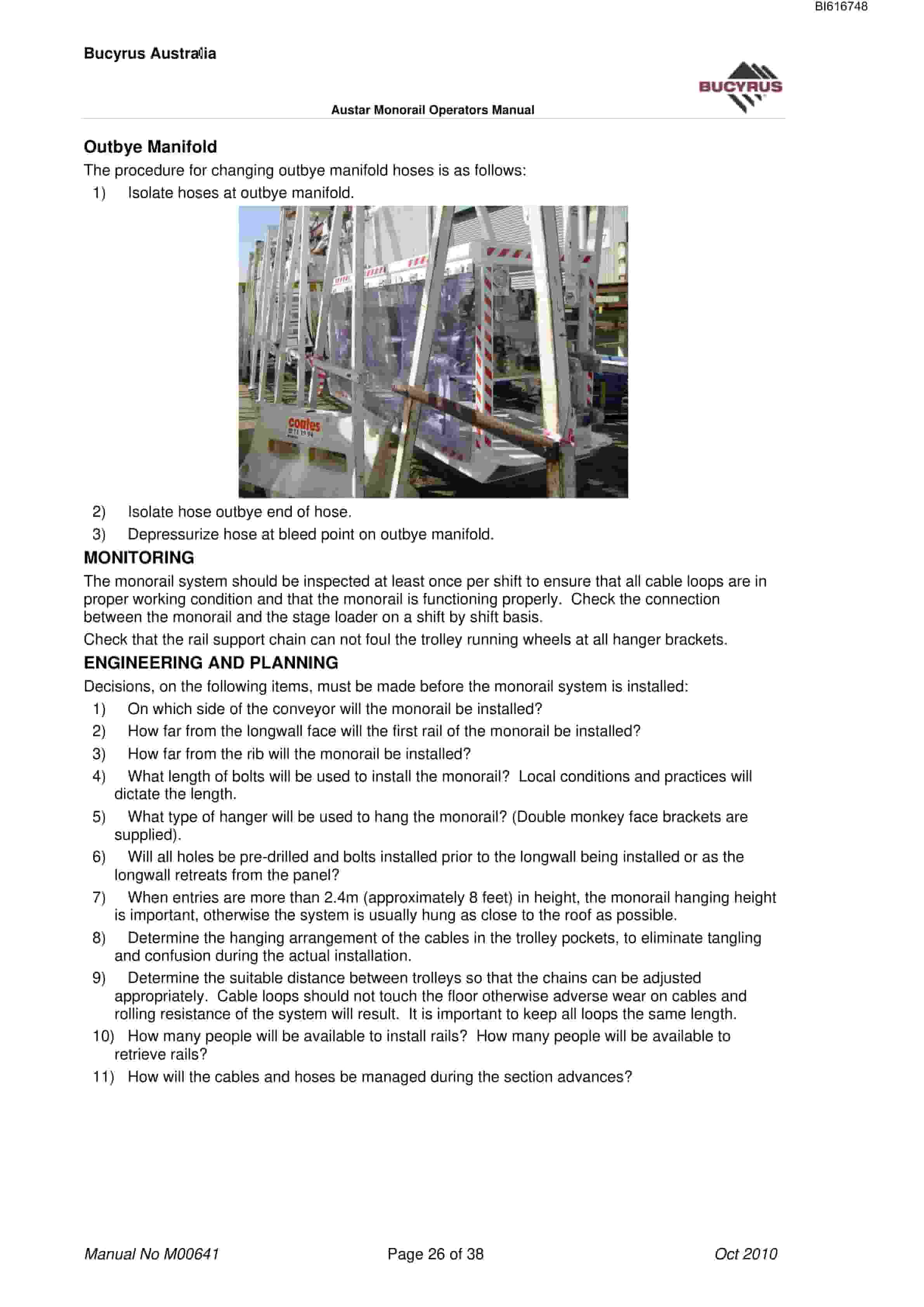 Bucyrus Austar Monorail Technical Manual BI616748 3 Bucyrus Austar Monorail Technical Manual BI616748 - Image 3