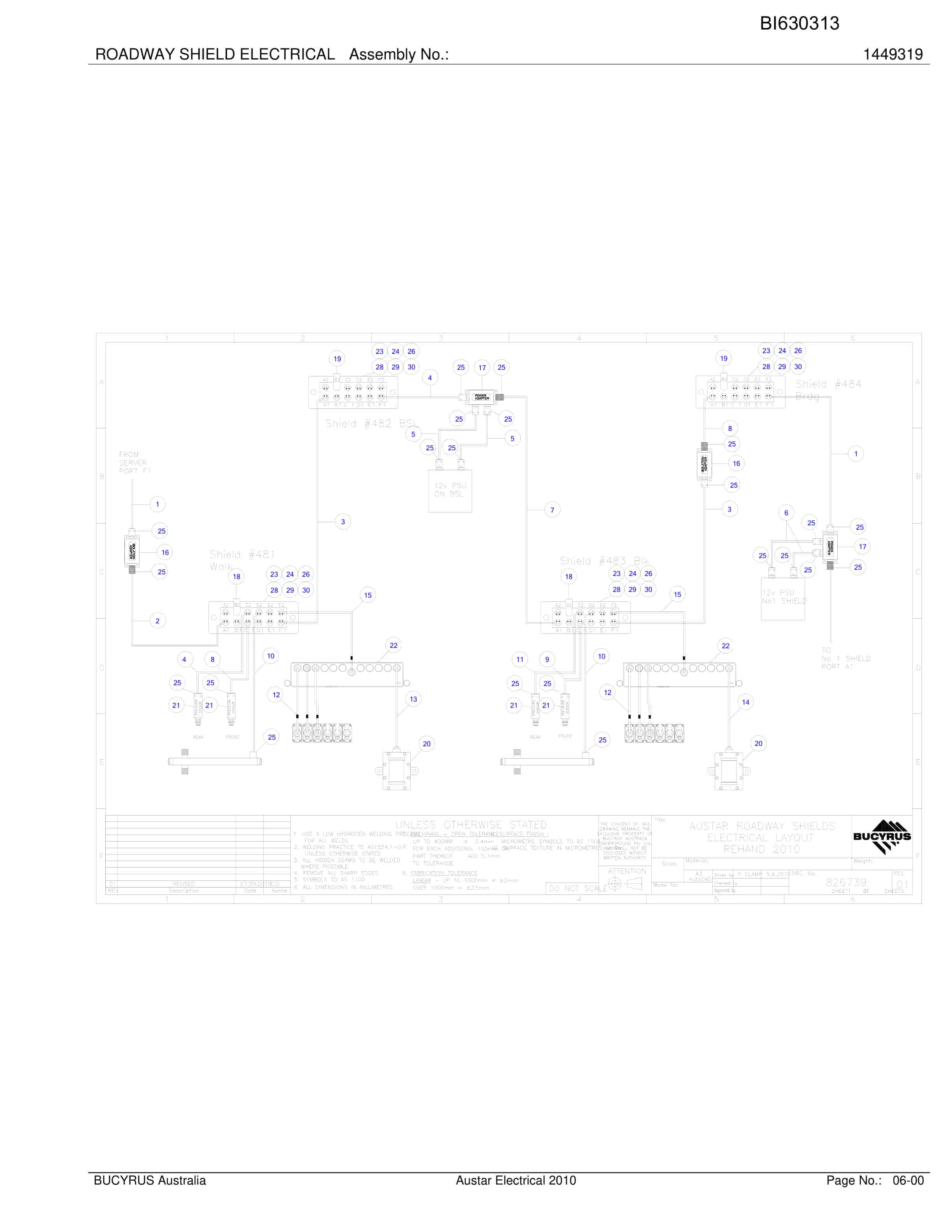 Bucyrus Austar RehAnd 2010 Electrical Parts Catalog BI630313-5