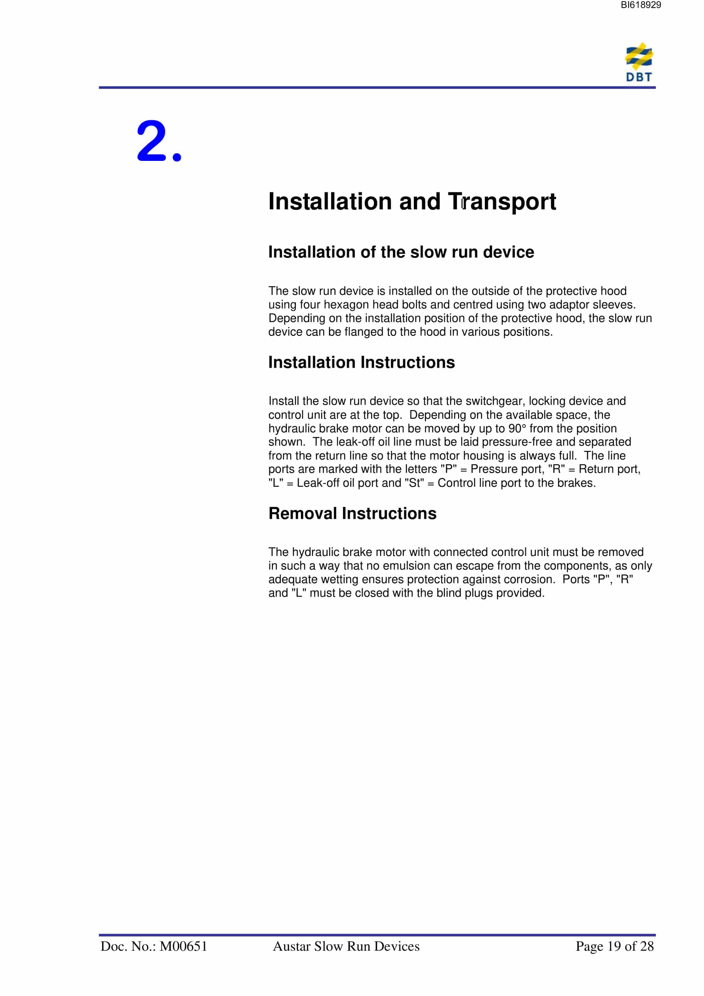 Bucyrus Austar Slow Run Devices Technical Manual BI618929 3 Bucyrus Austar Slow Run Devices Technical Manual BI618929 - Image 3