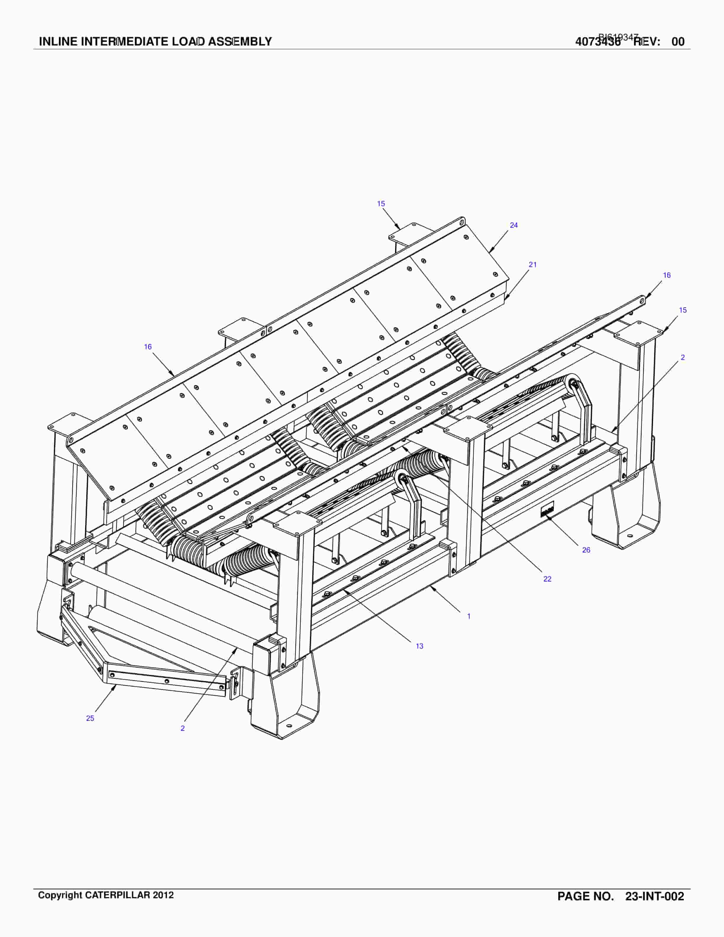 Bucyrus BC100 Belt System Parts Catalog BI619347-2