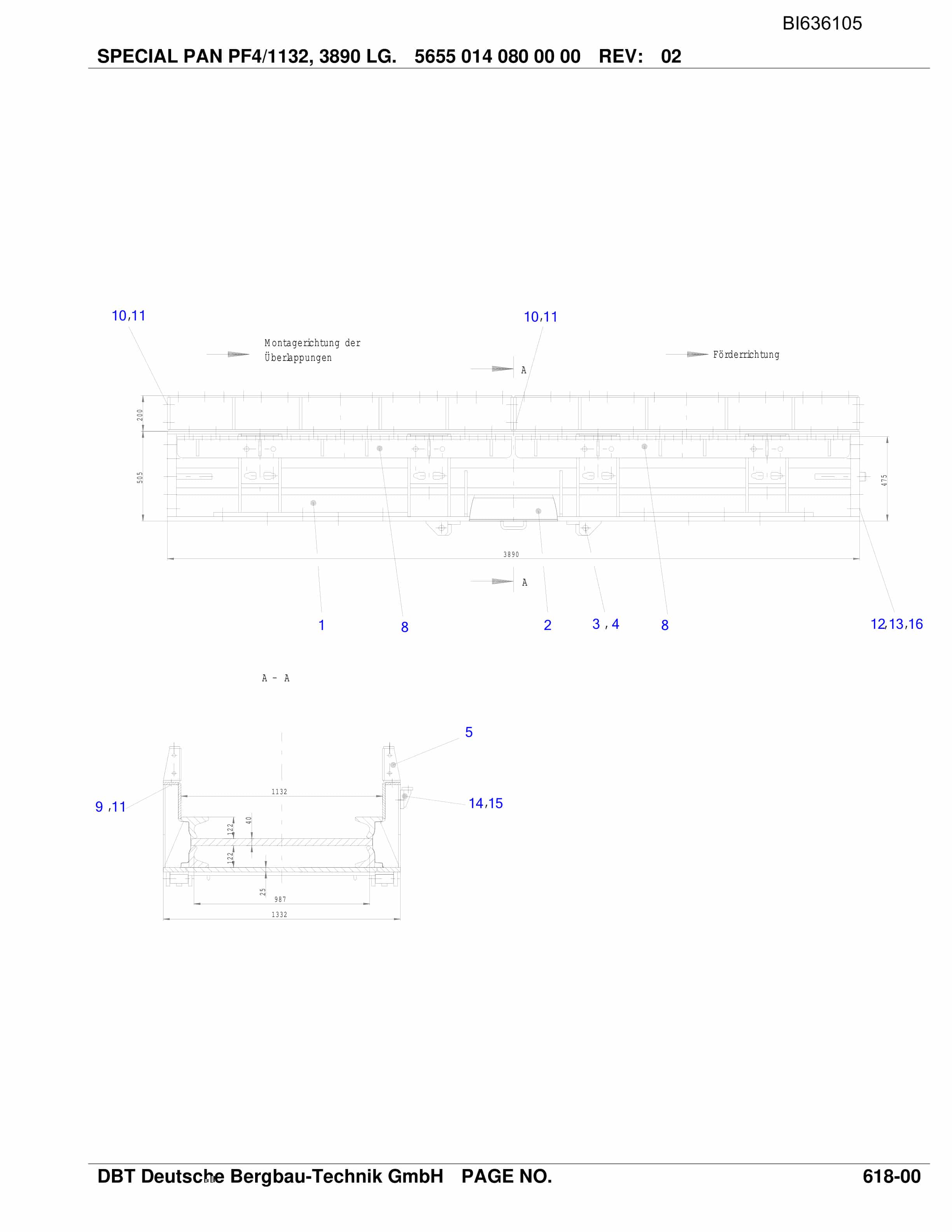 Bucyrus Beam Stage Loader P2 PF4-1132 TAIHEIYO-KUSHIRO Parts Catalog BI636105-4