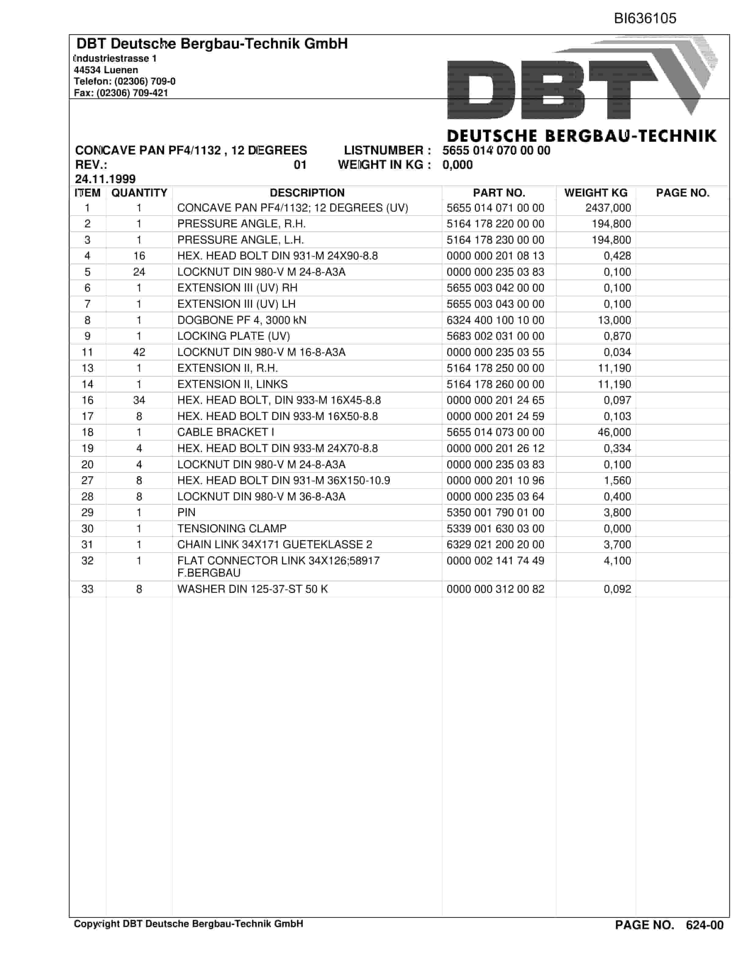 Bucyrus Beam Stage Loader P2 PF4-1132 TAIHEIYO-KUSHIRO Parts Catalog BI636105-5