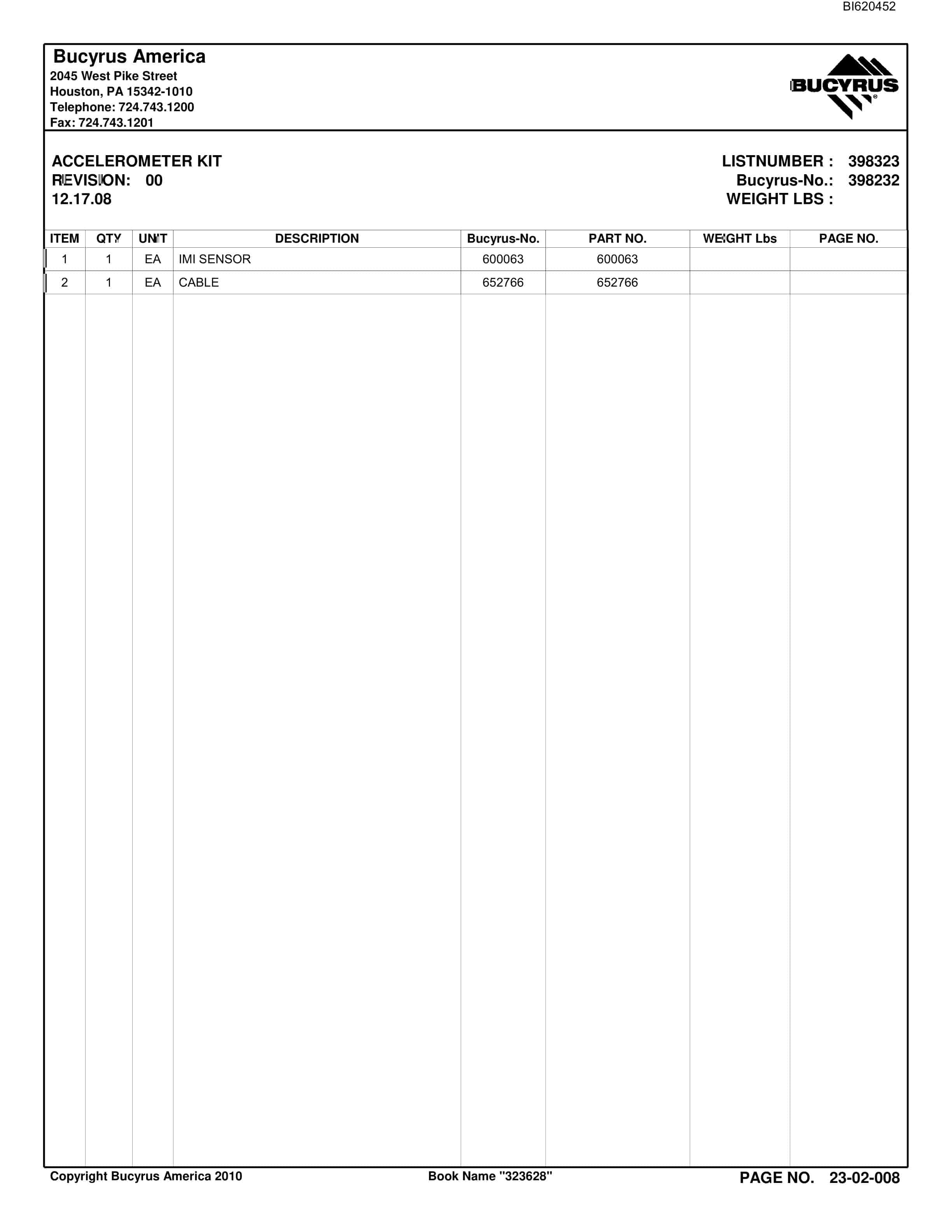 Bucyrus Belt System Parts And Service Manual BI620452-4