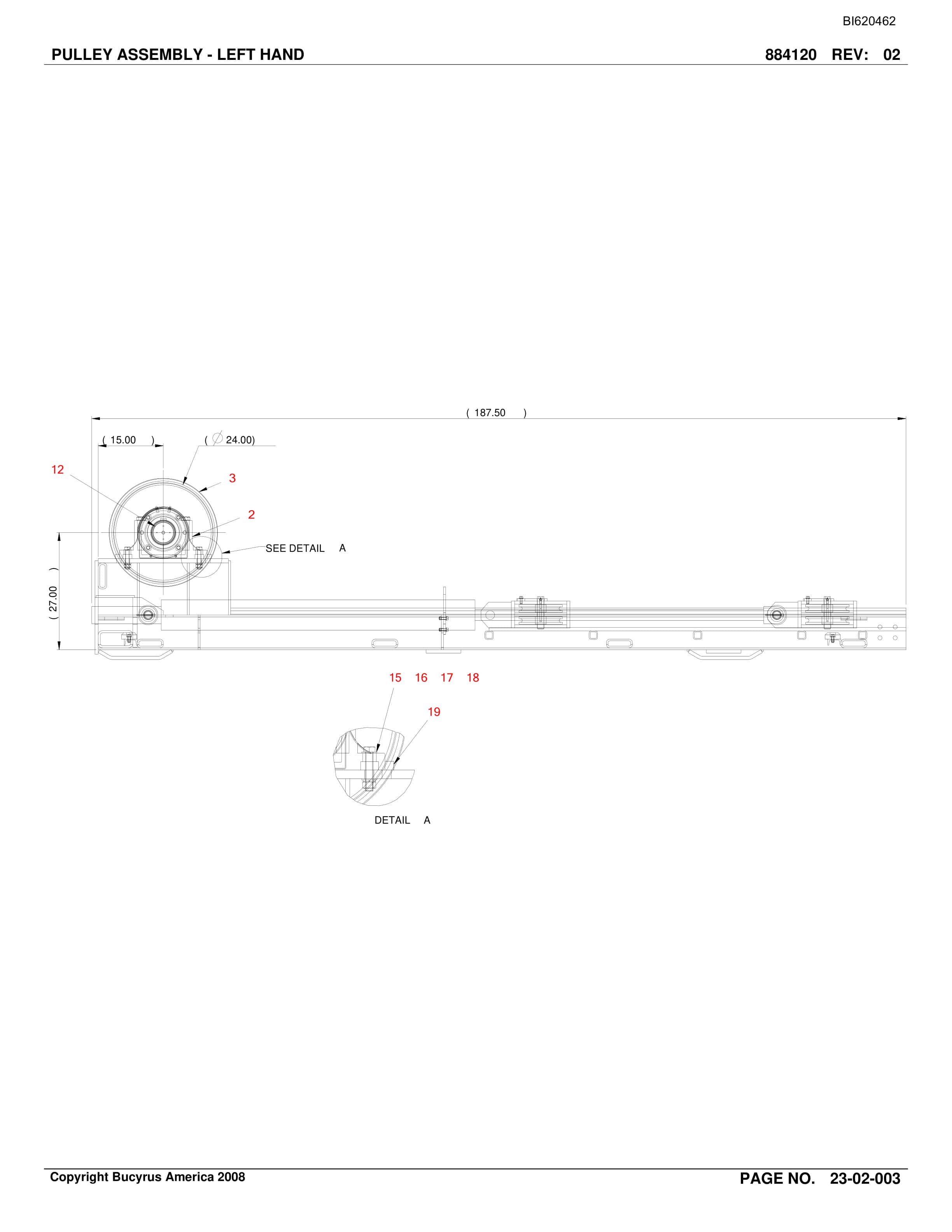 Bucyrus Belt System Parts And Service Manual BI620462-2