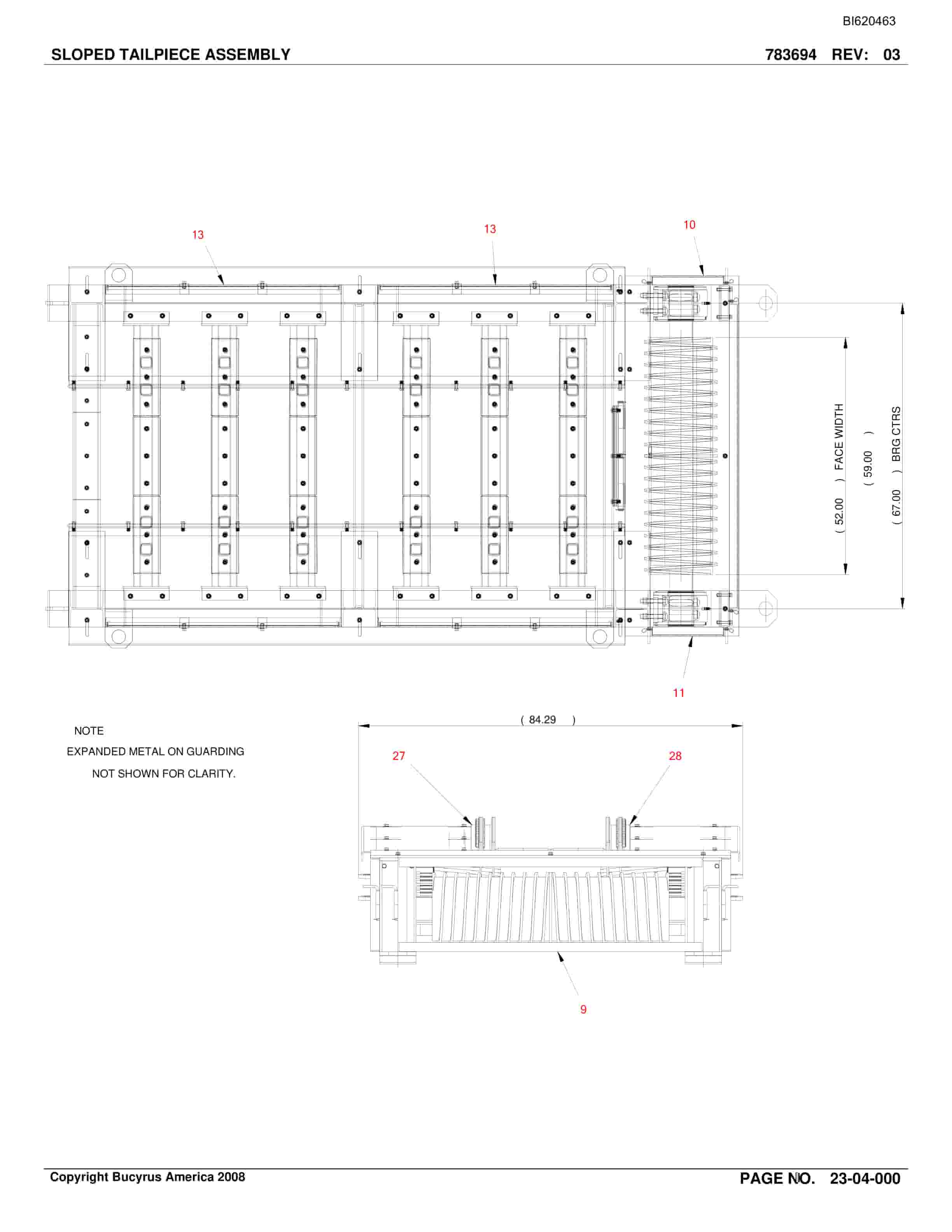 Bucyrus Belt System Parts And Service Manual BI620463-5