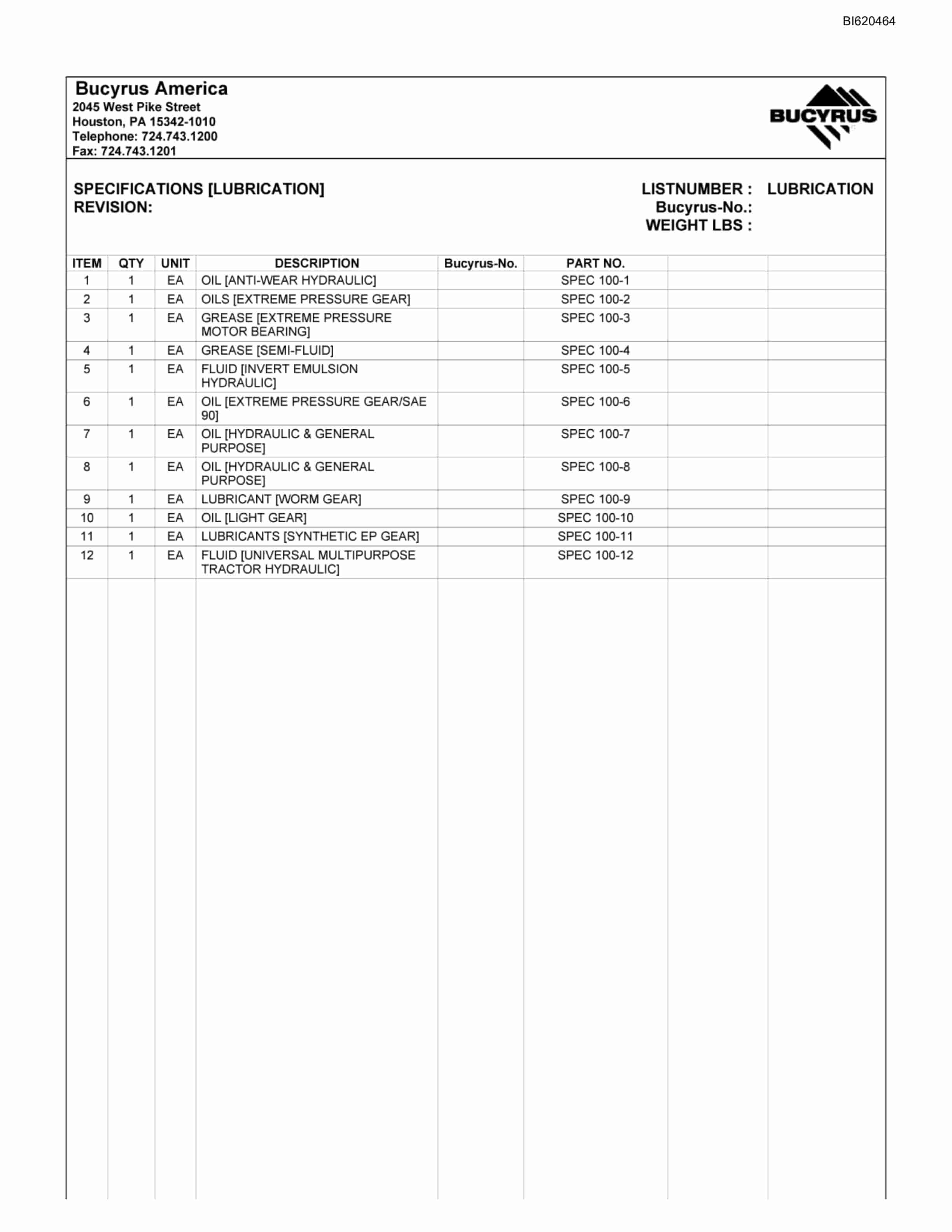 Bucyrus Belt System Parts And Service Manual BI620464-2