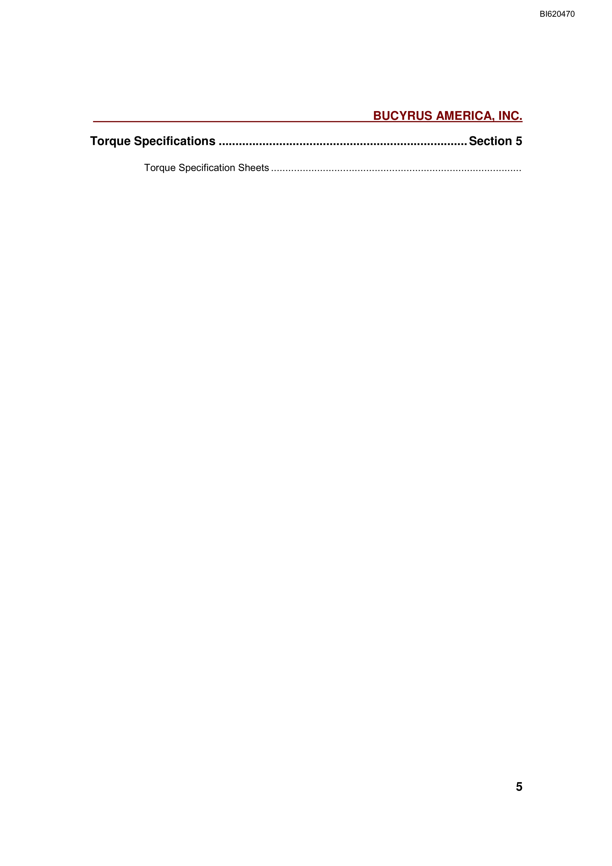 Bucyrus Belt System Parts And Service Manual BI620470-5