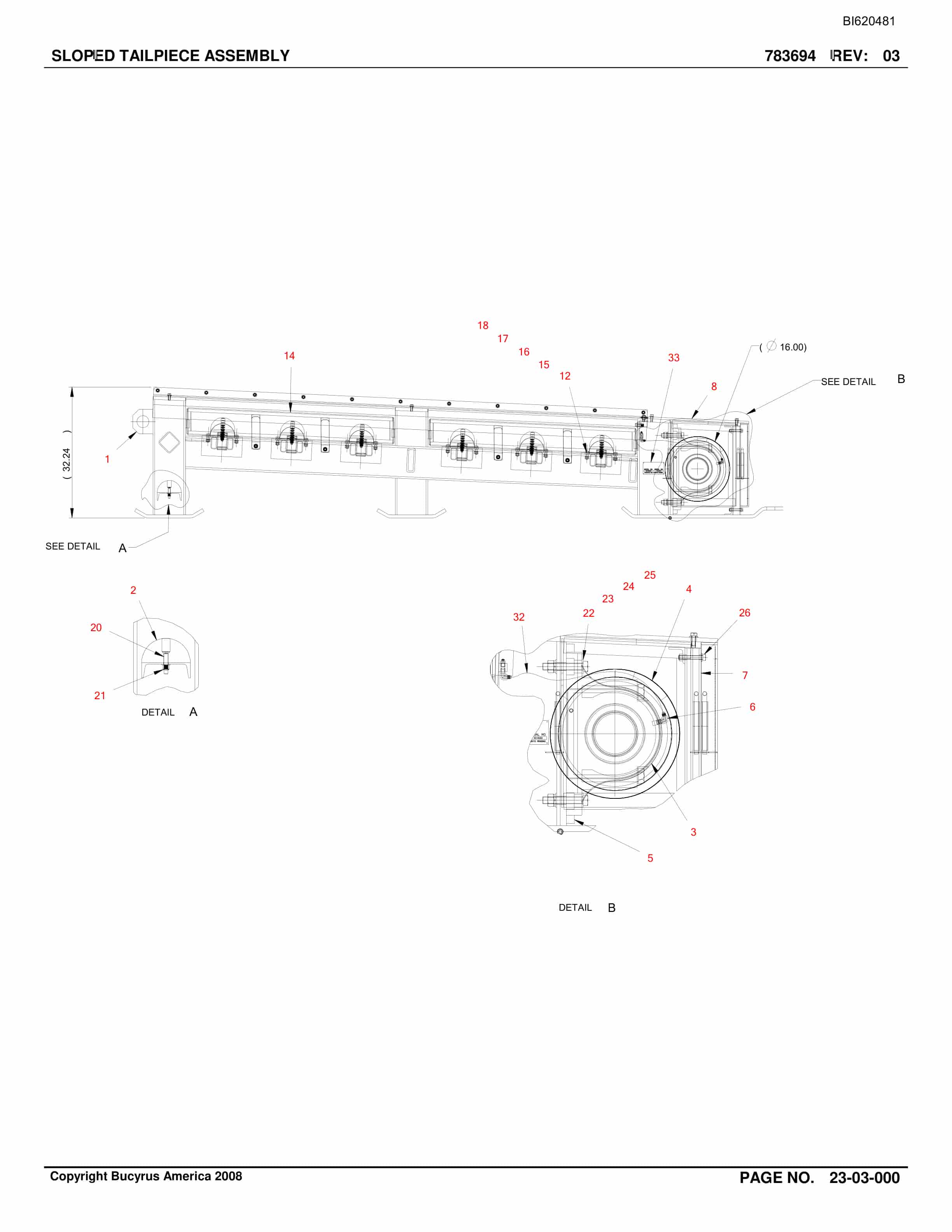 Bucyrus Belt System Parts And Service Manual BI620481-4