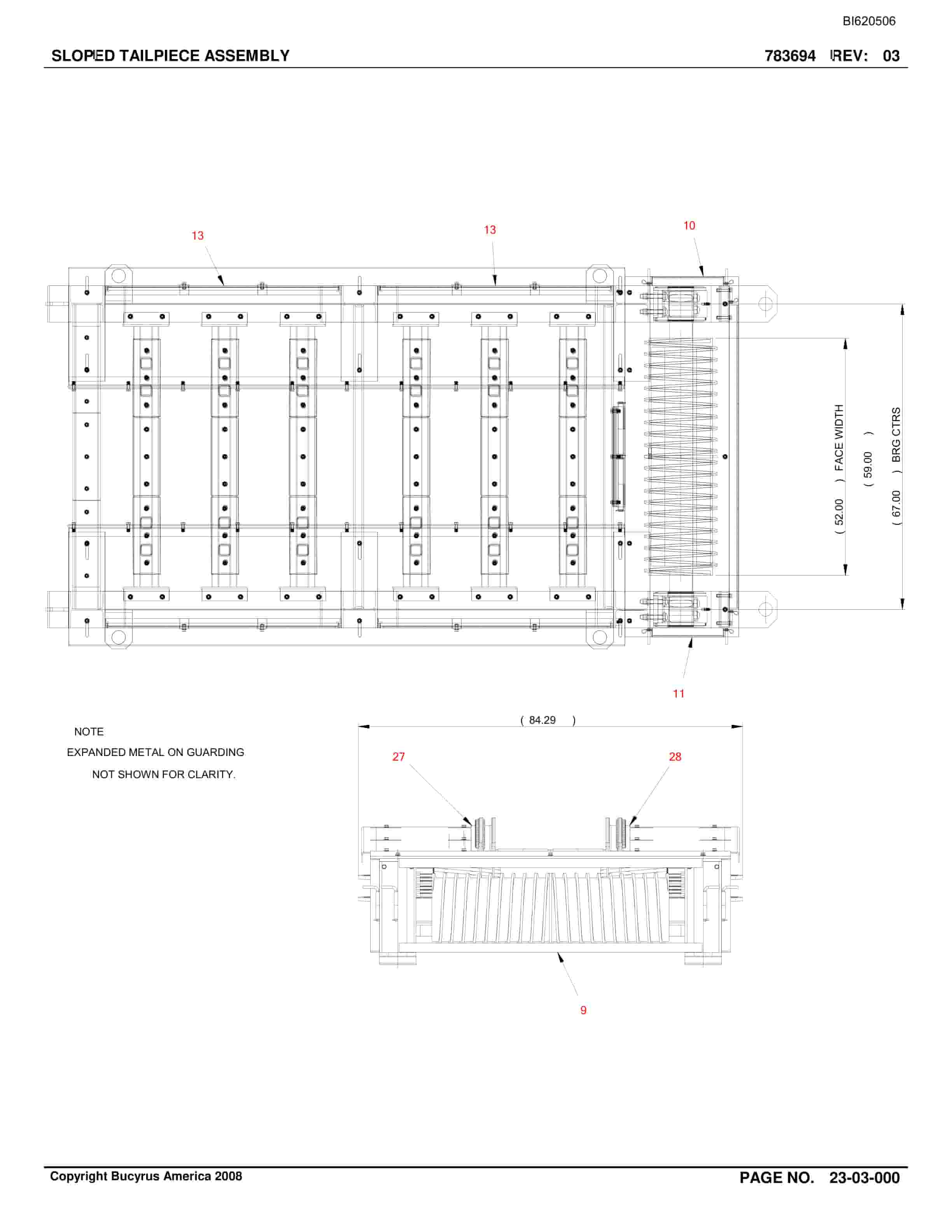 Bucyrus Belt System Parts And Service Manual BI620506-5
