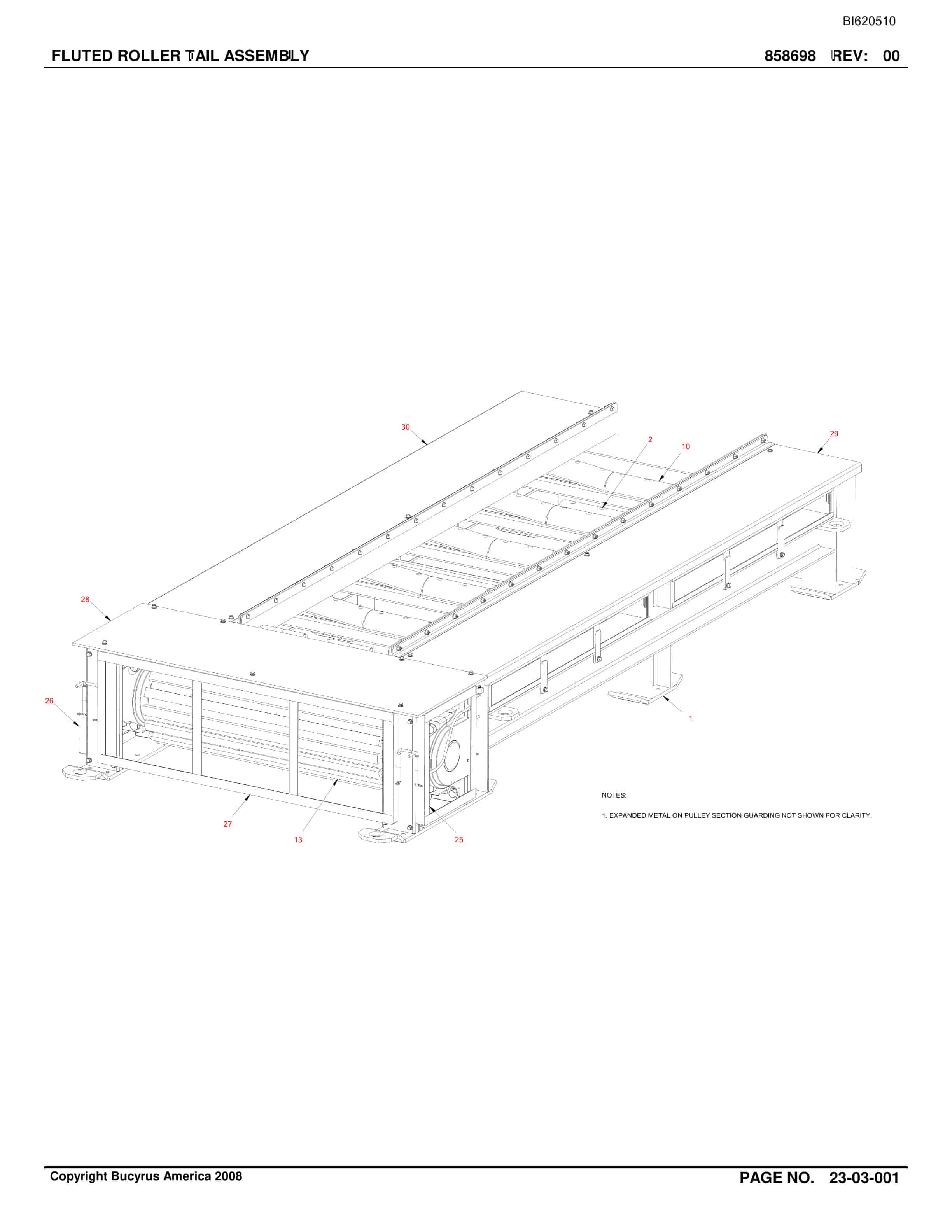 Bucyrus Belt System Parts And Service Manual BI620510-4
