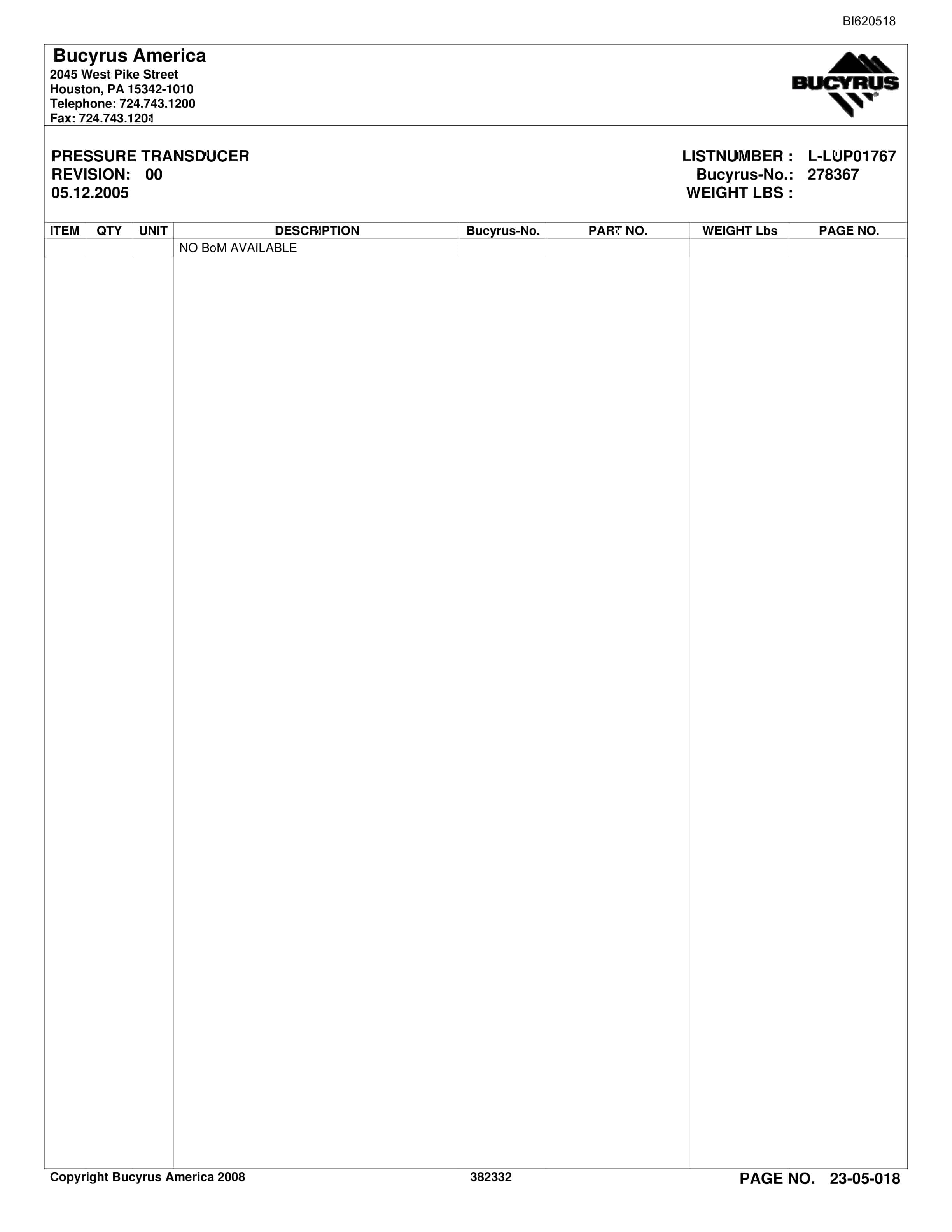 Bucyrus Belt System Parts And Service Manual BI620518-4