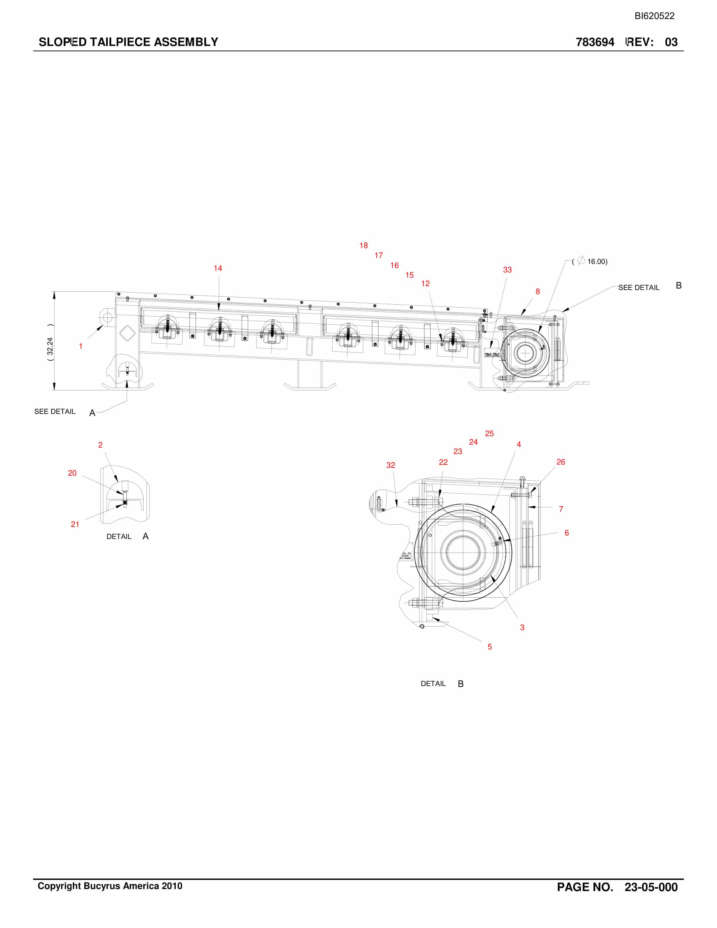 Bucyrus Belt System Parts And Service Manual BI620522-5