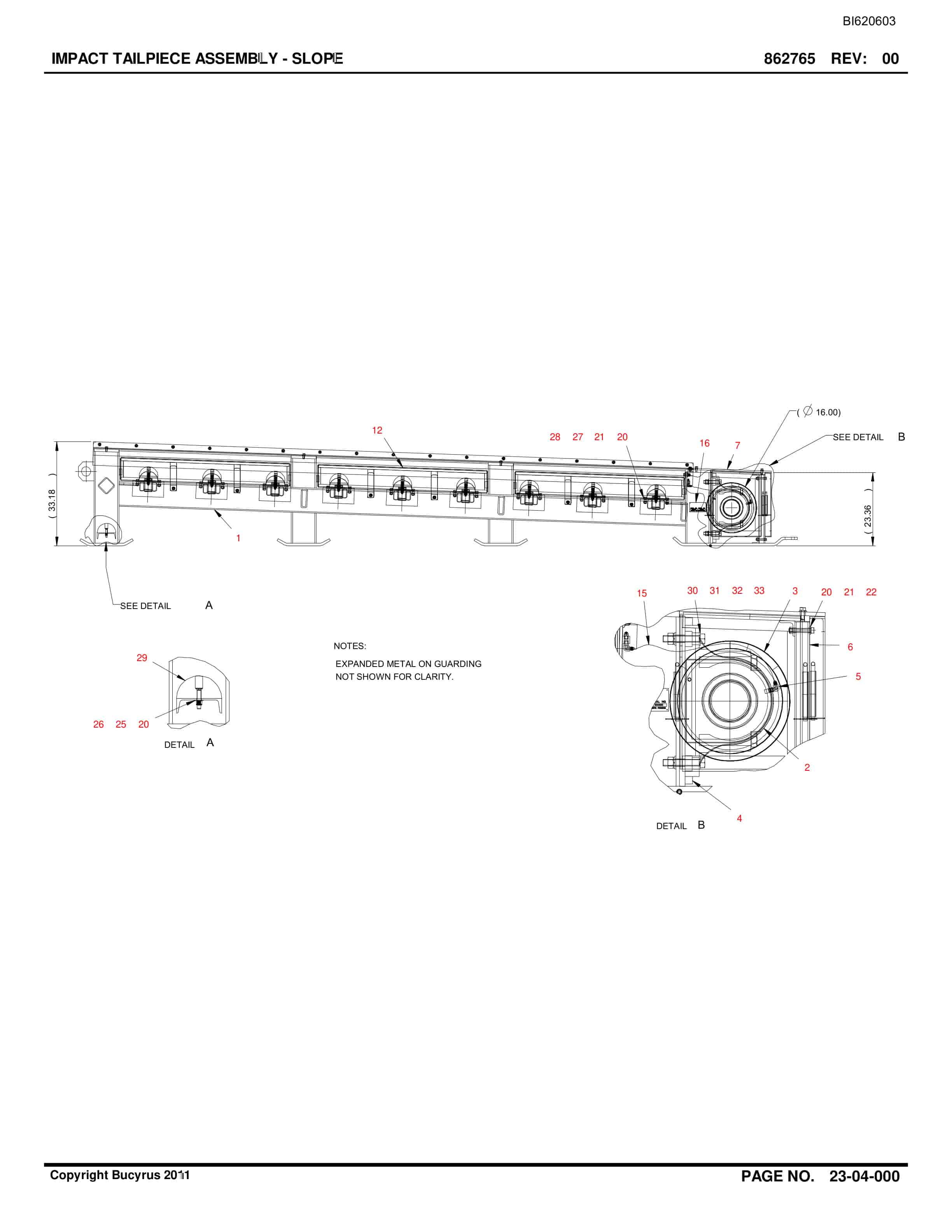 Bucyrus Belt System Parts And Service Manual BI620603-4