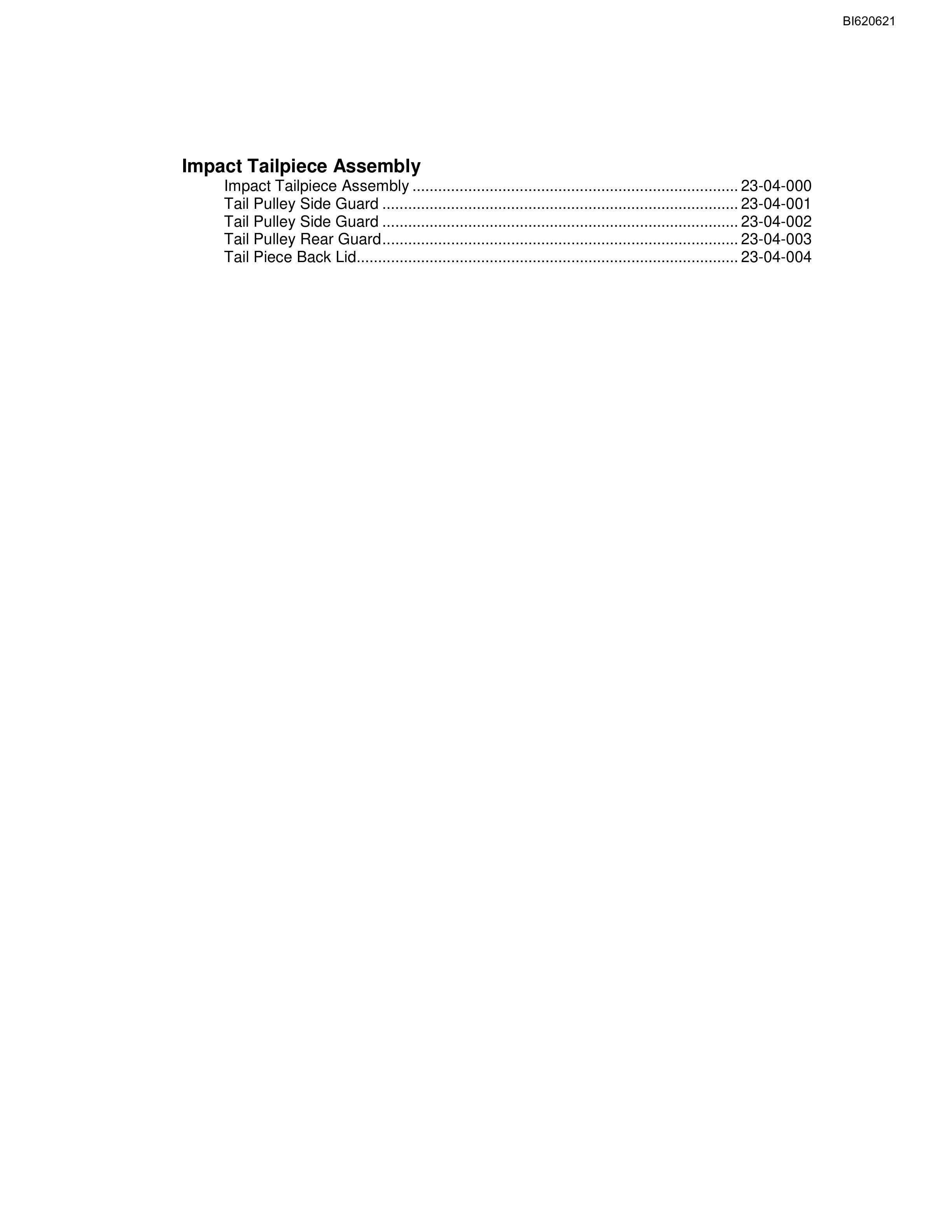 Bucyrus Belt System Parts And Service Manual BI620621-5